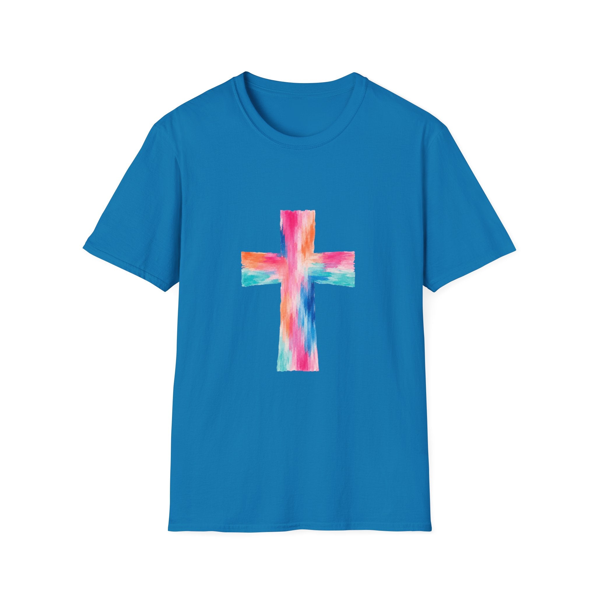 Watercolor Cross T-Shirt — Colorful Christian Faith Tee