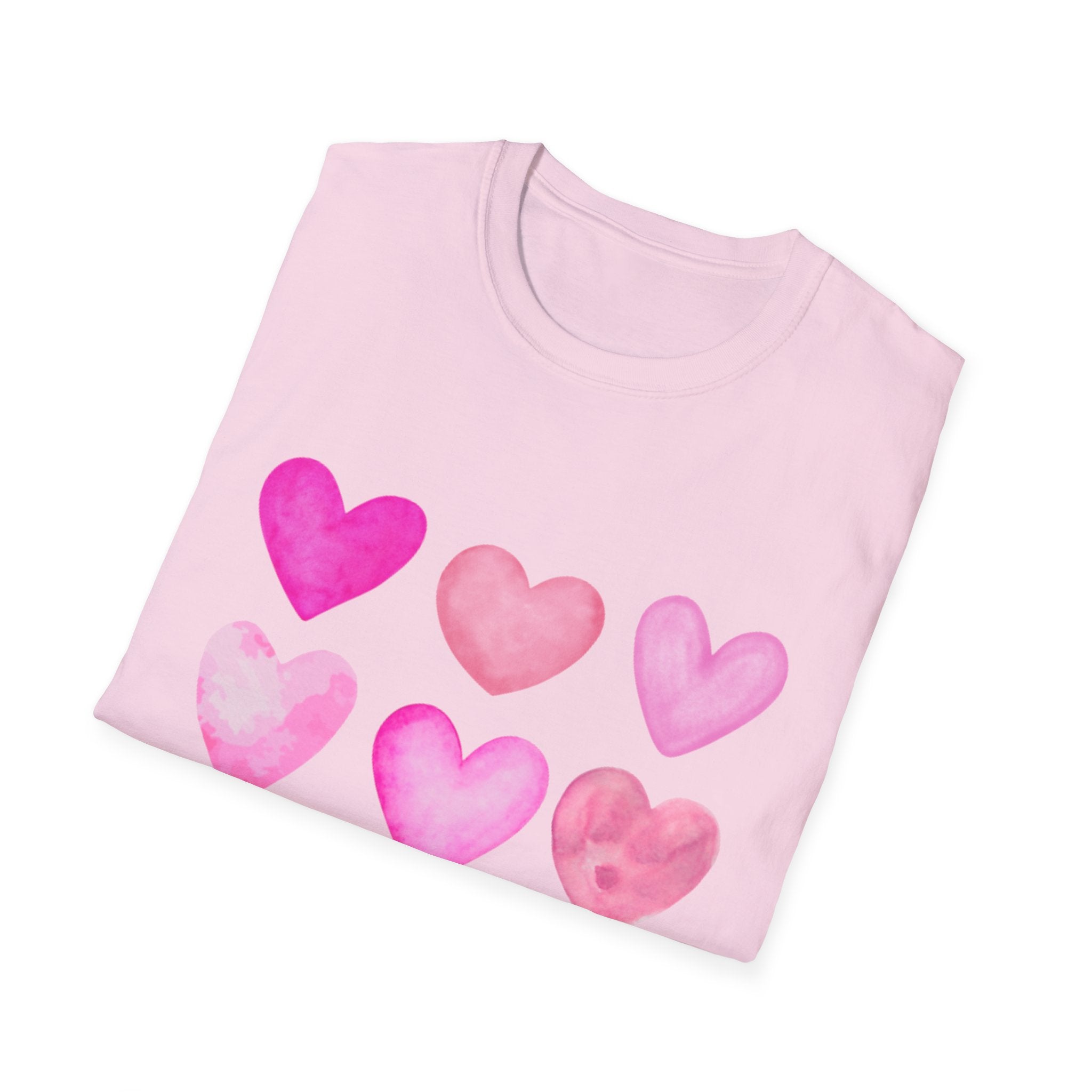 Pink Watercolor Hearts T-Shirt