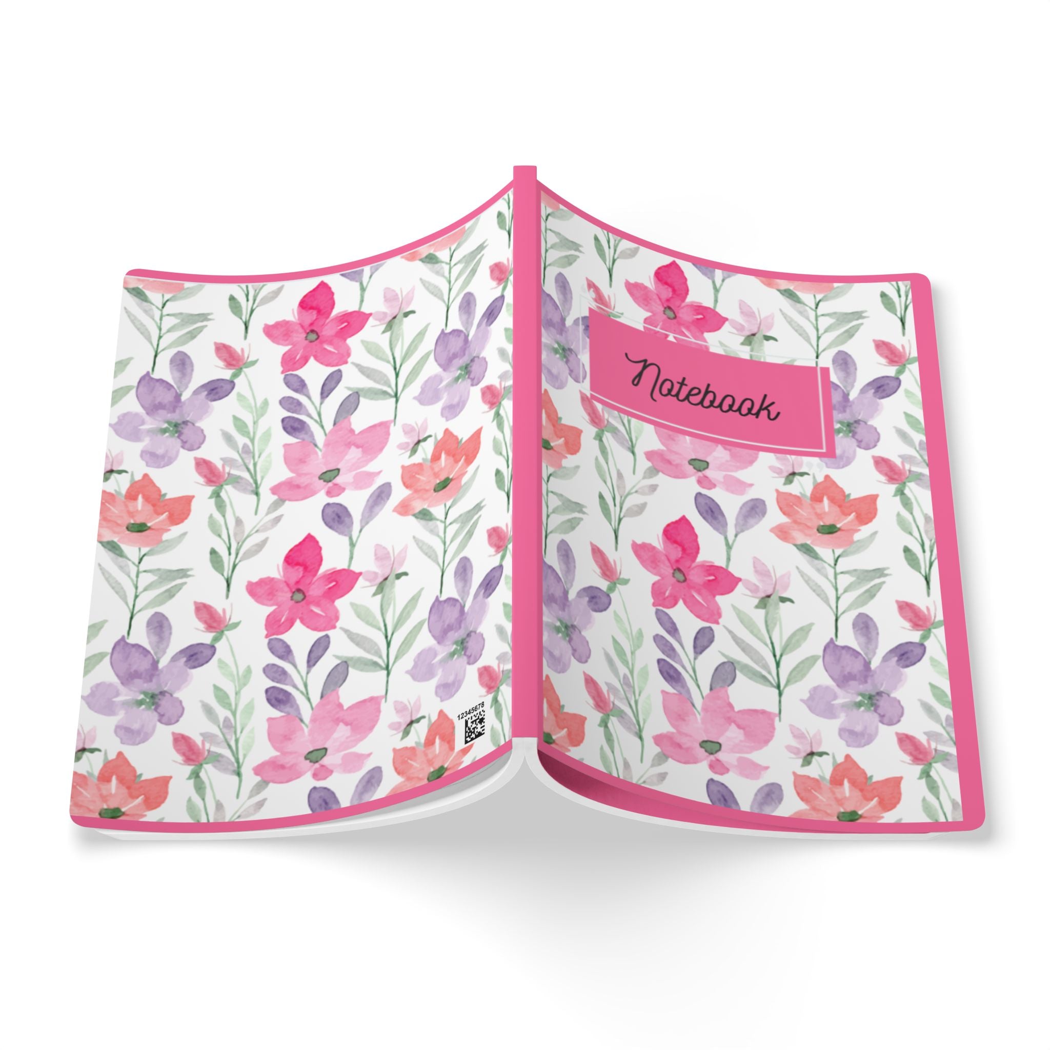 Floral Watercolor Notebook — Pink & Lavender Softcover Journal