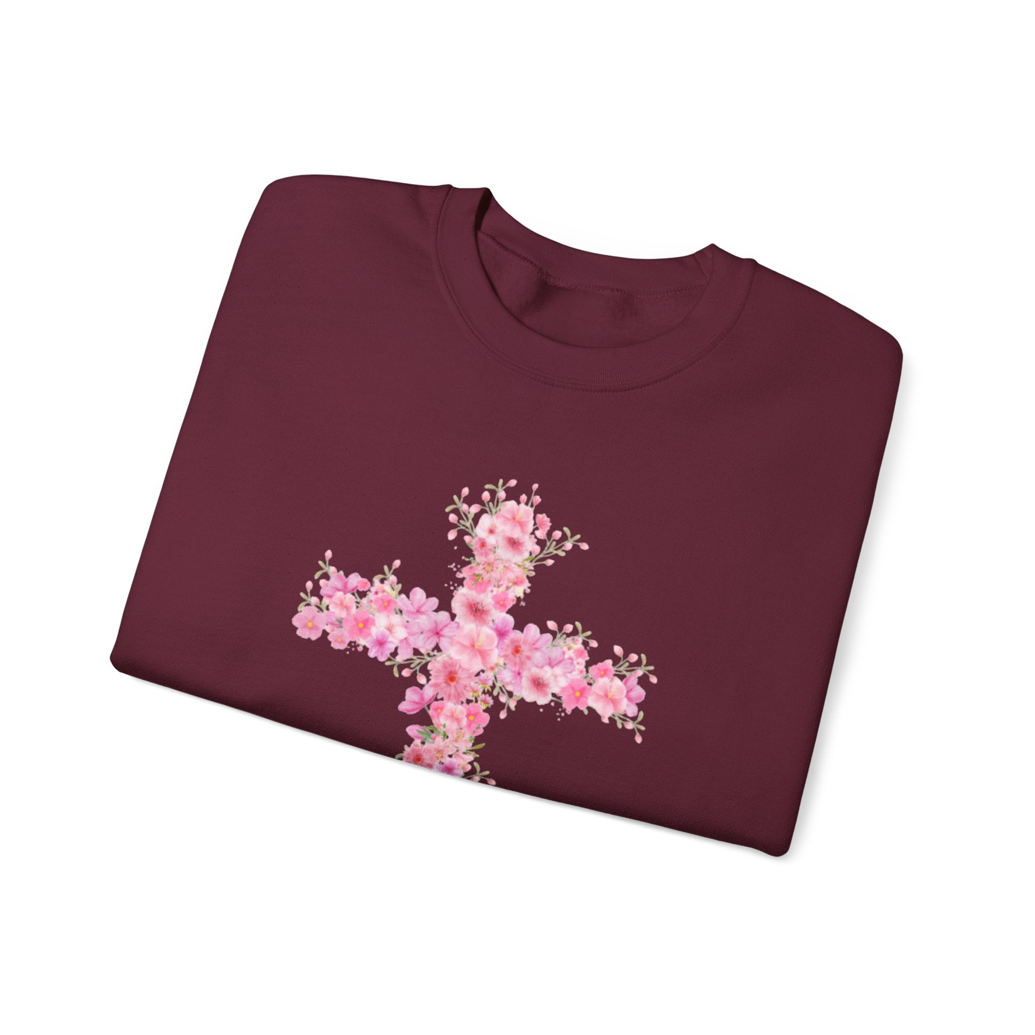 Flower Cross Crewneck Sweatshirt