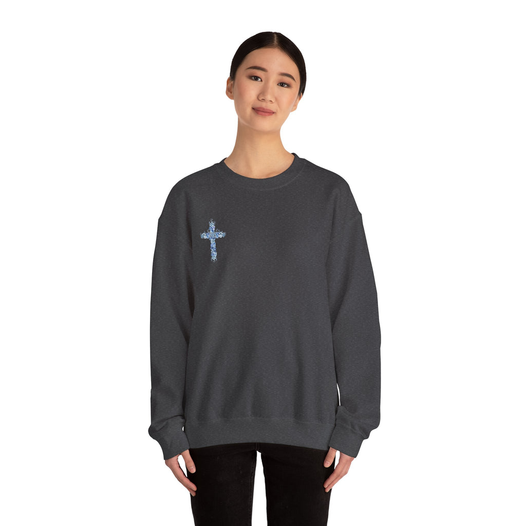 Blue Floral Cross Sweatshirt