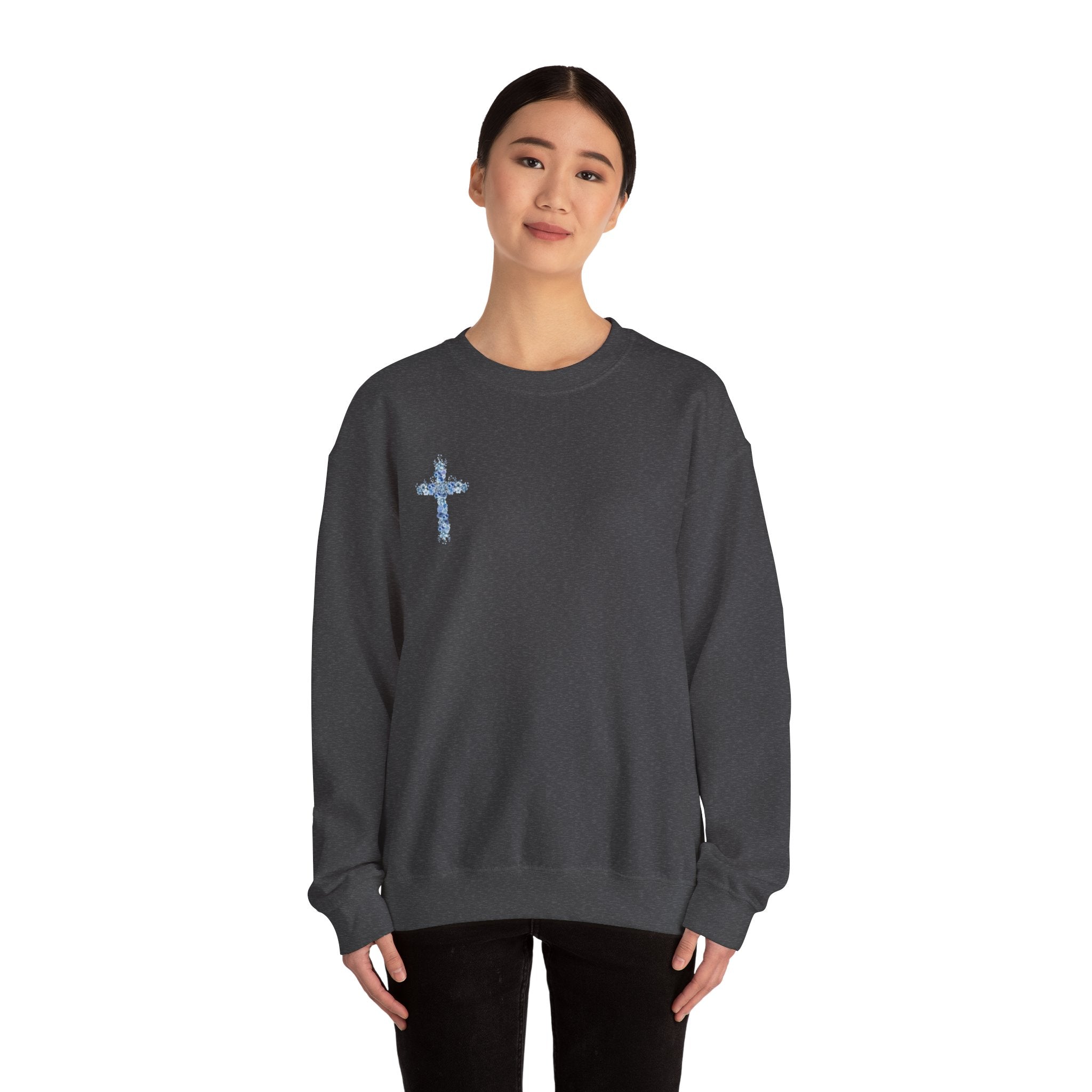 Blue Floral Cross Sweatshirt
