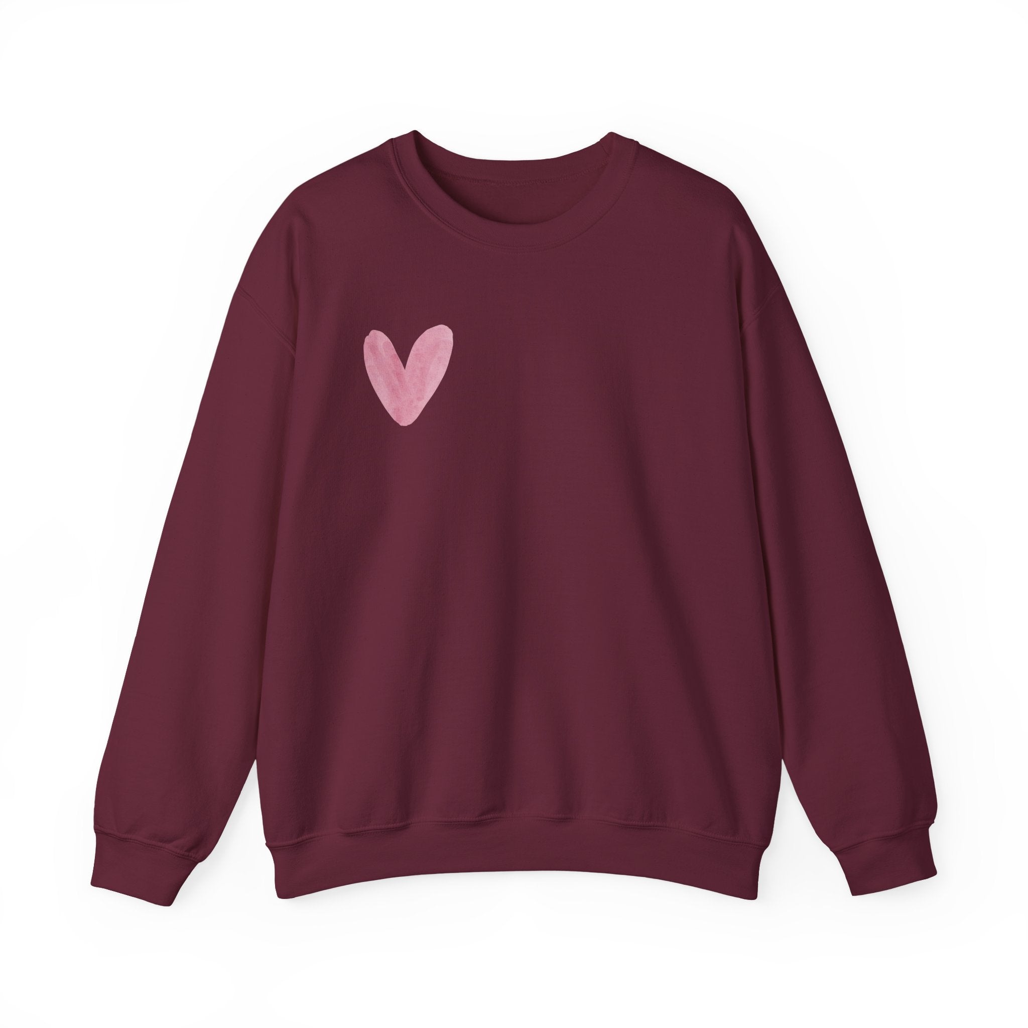 Pink Watercolor Heart Crewneck Sweatshirt