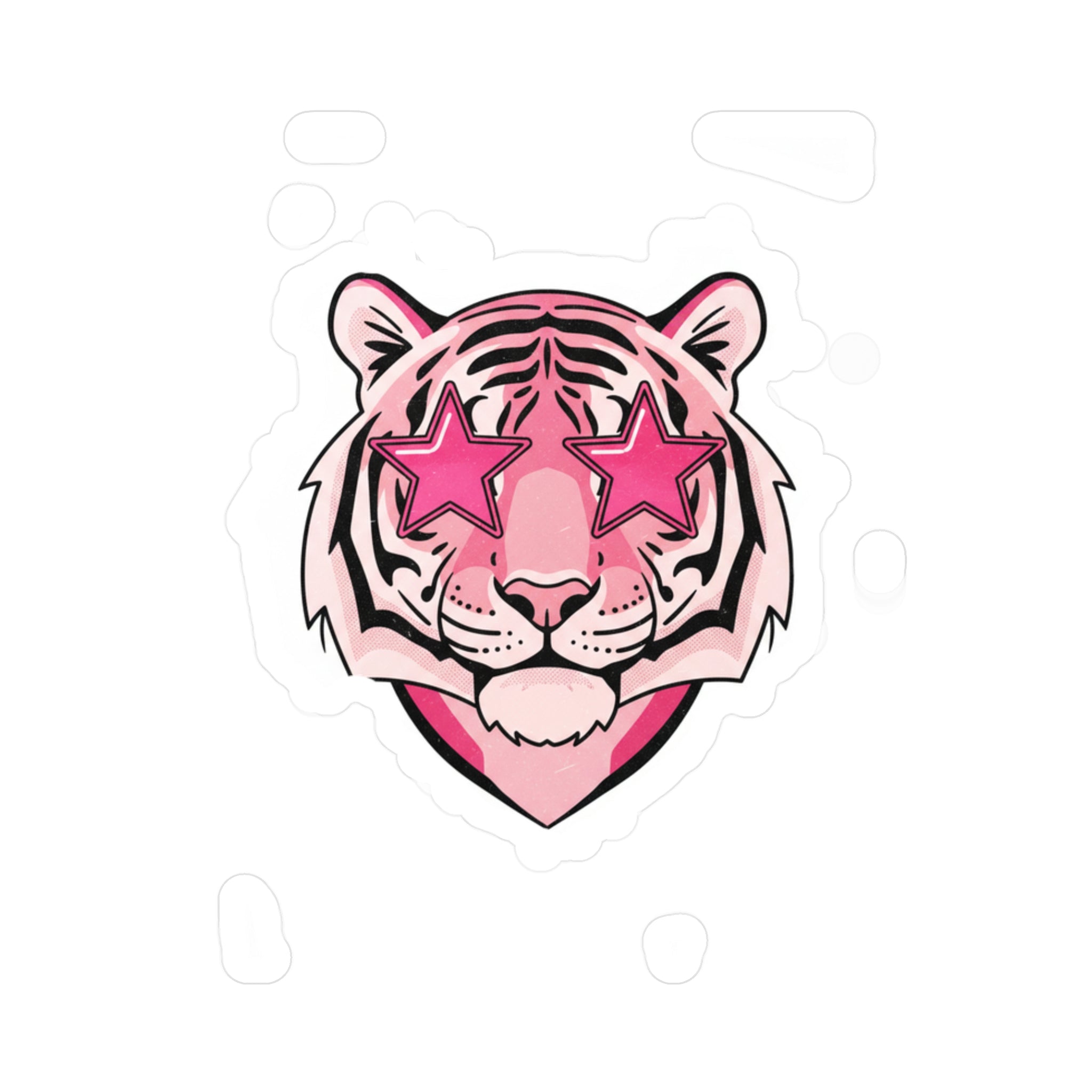 Pink Star-Eye Tiger Sticker