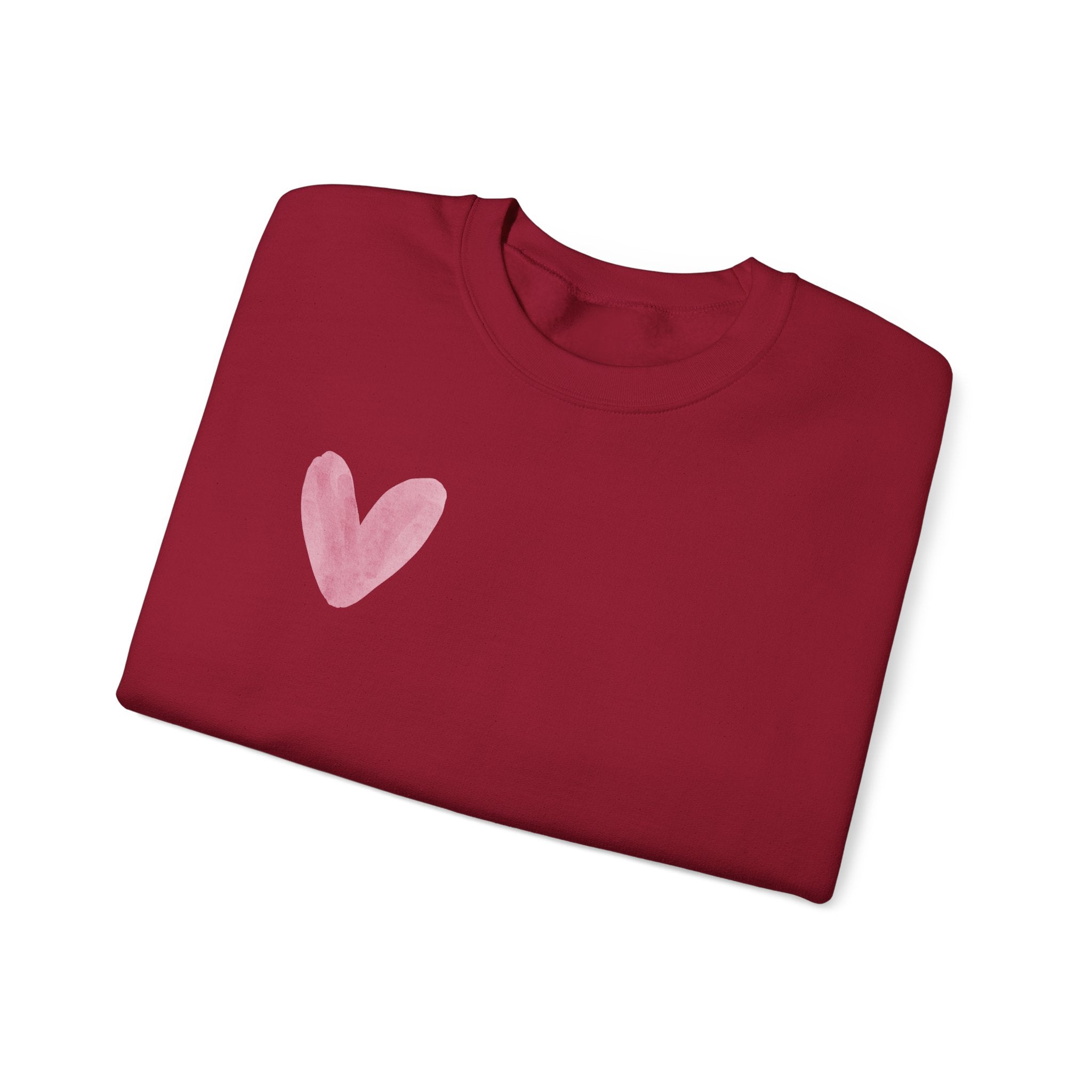 Pink Watercolor Heart Crewneck Sweatshirt