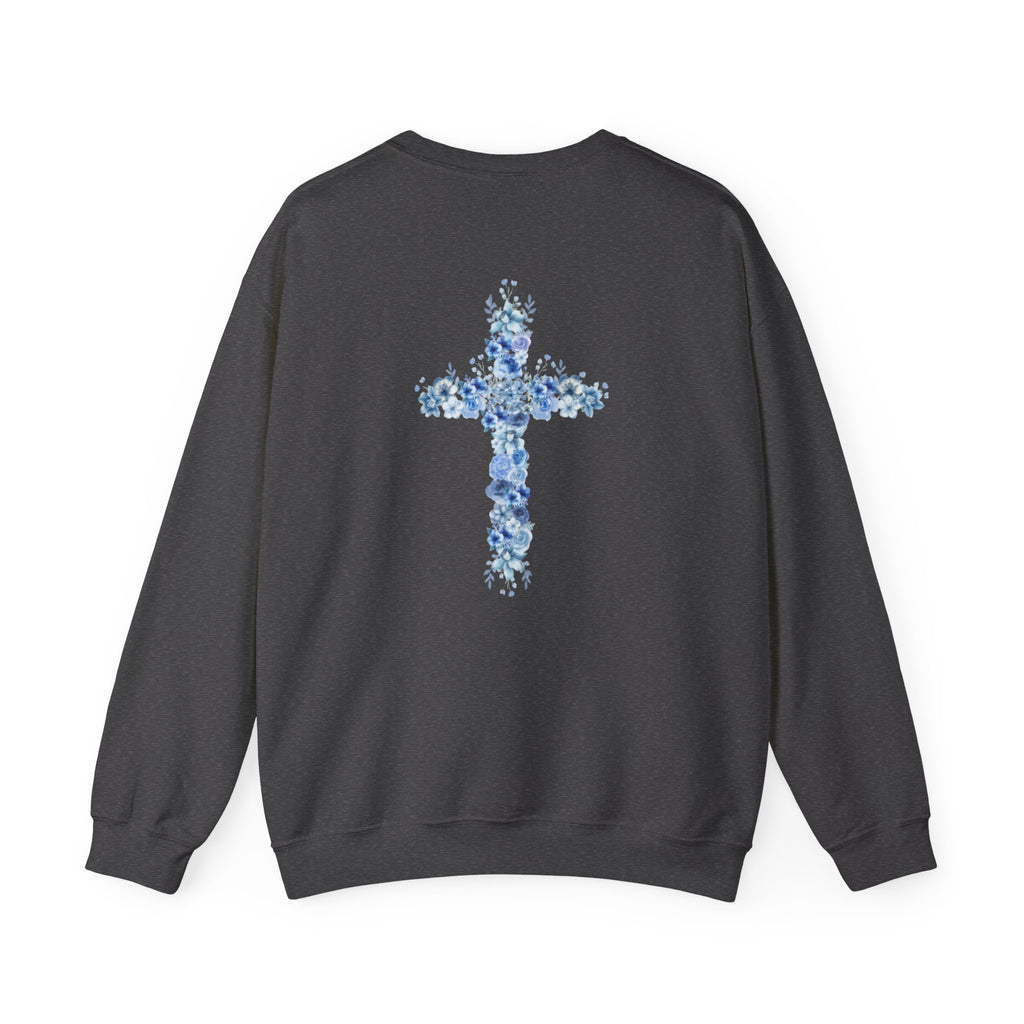 Blue Floral Cross Sweatshirt