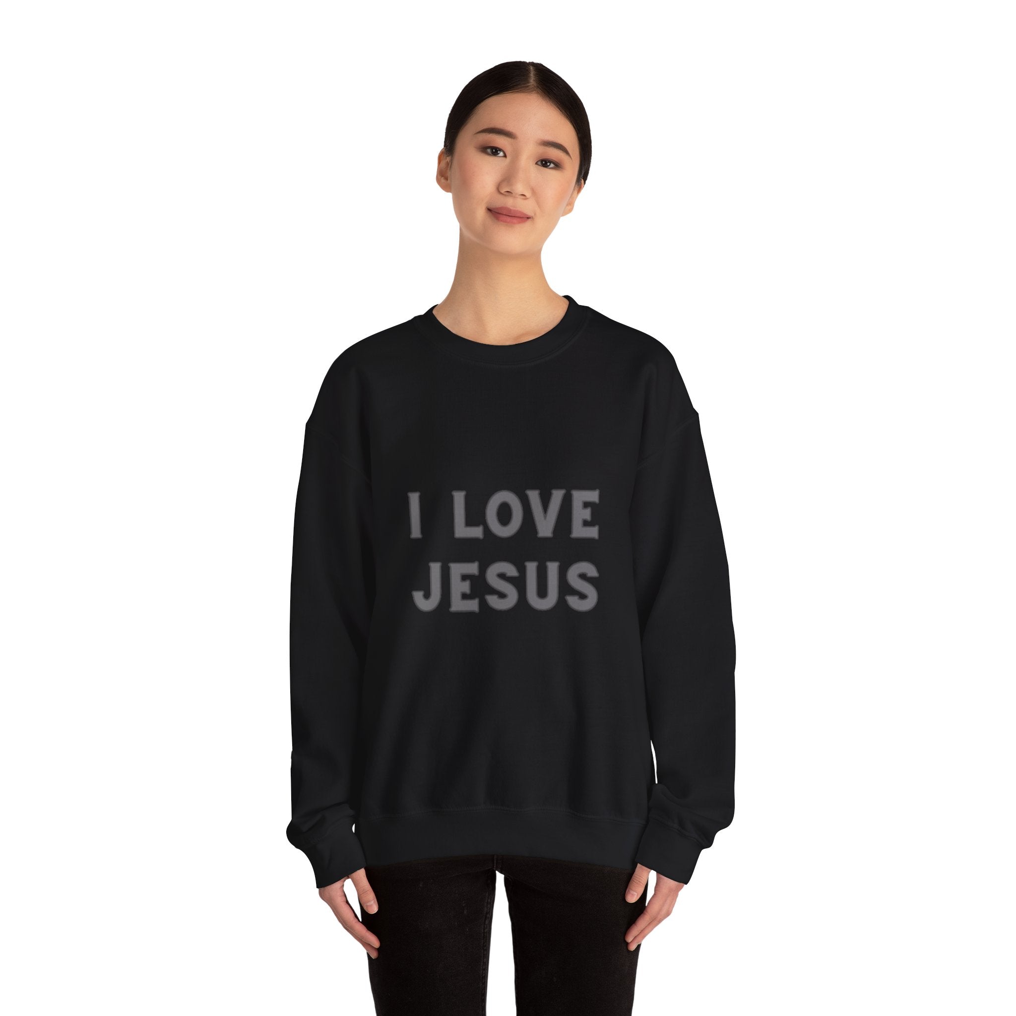 I Love Jesus Black Crewneck Sweatshirt
