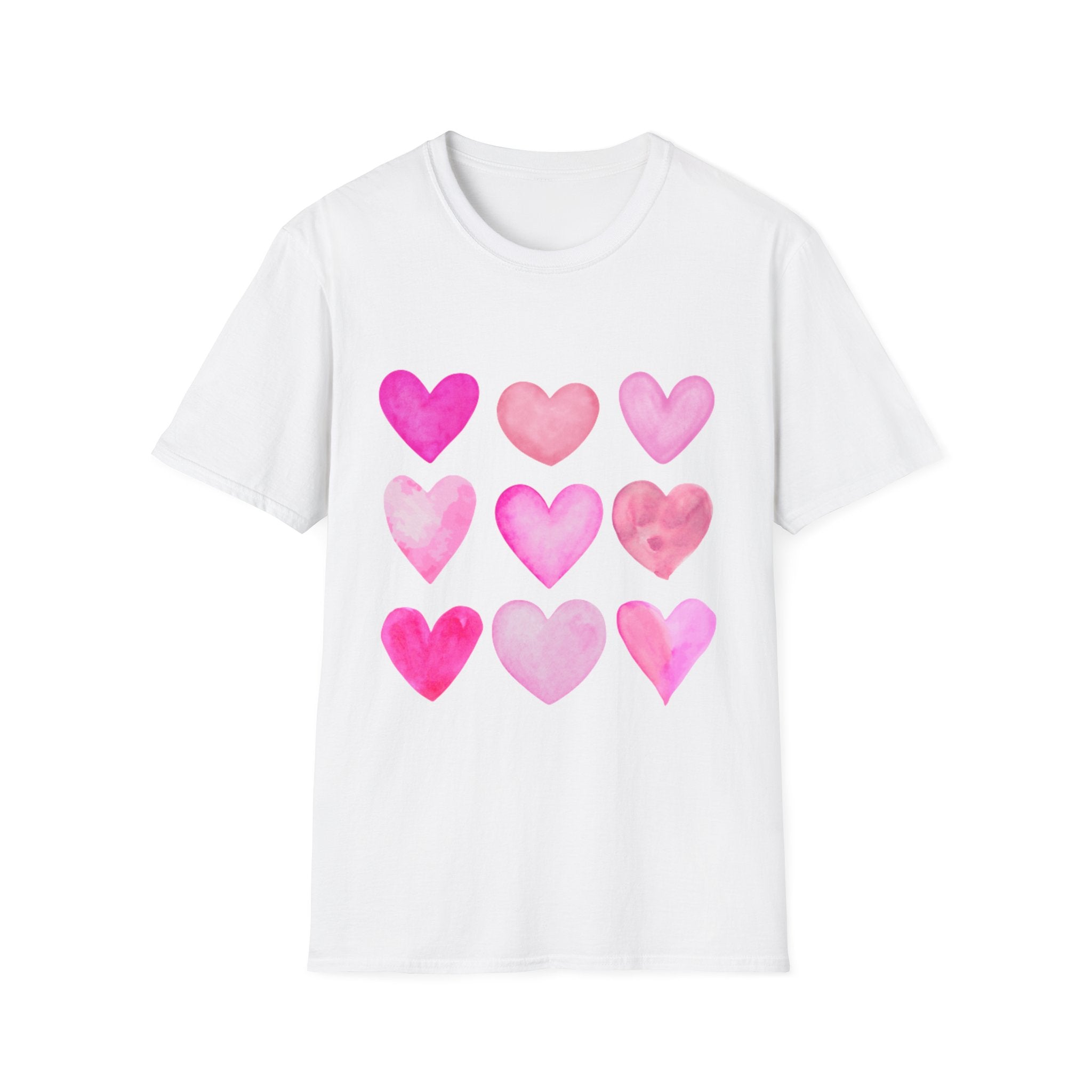 Pink Watercolor Hearts T-Shirt