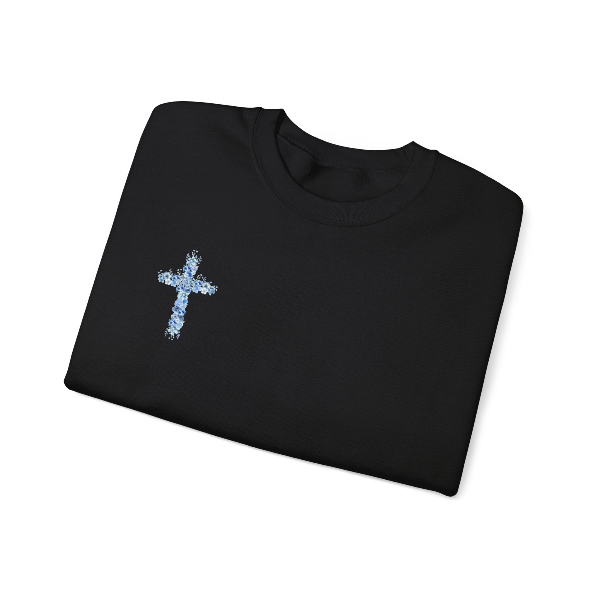 Blue Floral Cross Sweatshirt