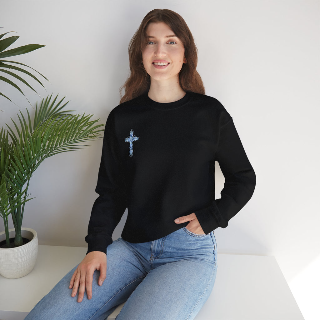 Blue Floral Cross Sweatshirt