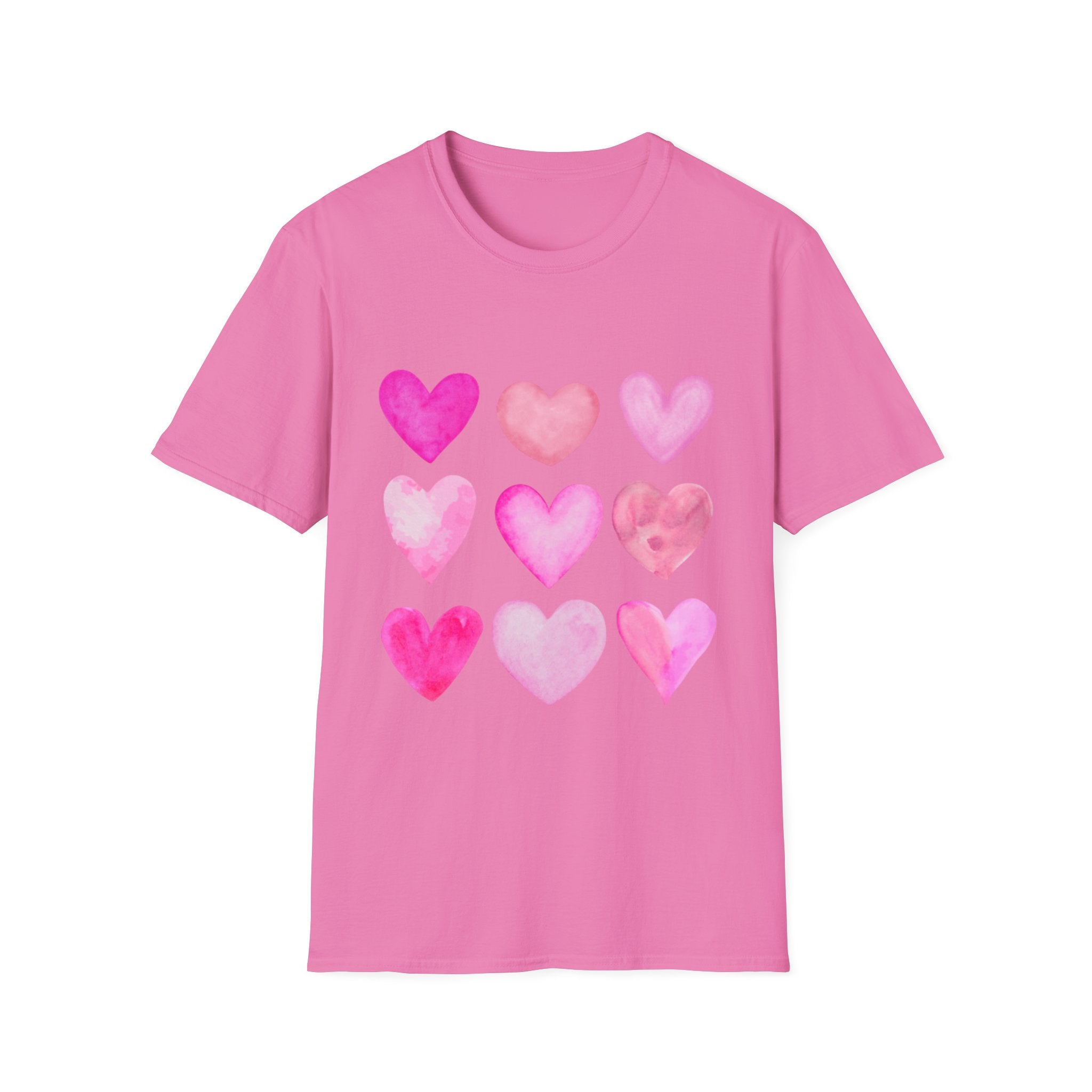 Pink Watercolor Hearts T-Shirt