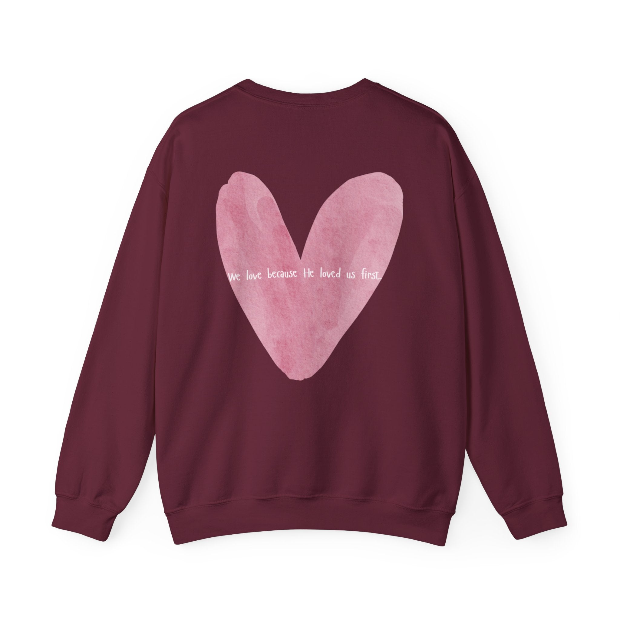 Pink Watercolor Heart Crewneck Sweatshirt