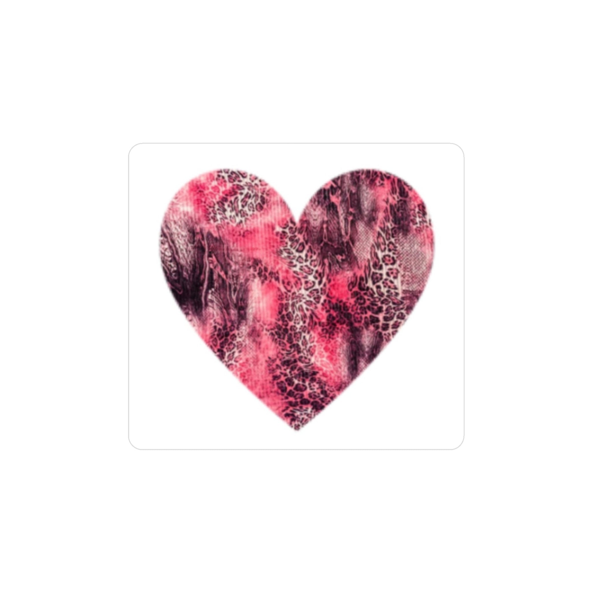 Pink Leopard Heart Vinyl Decal