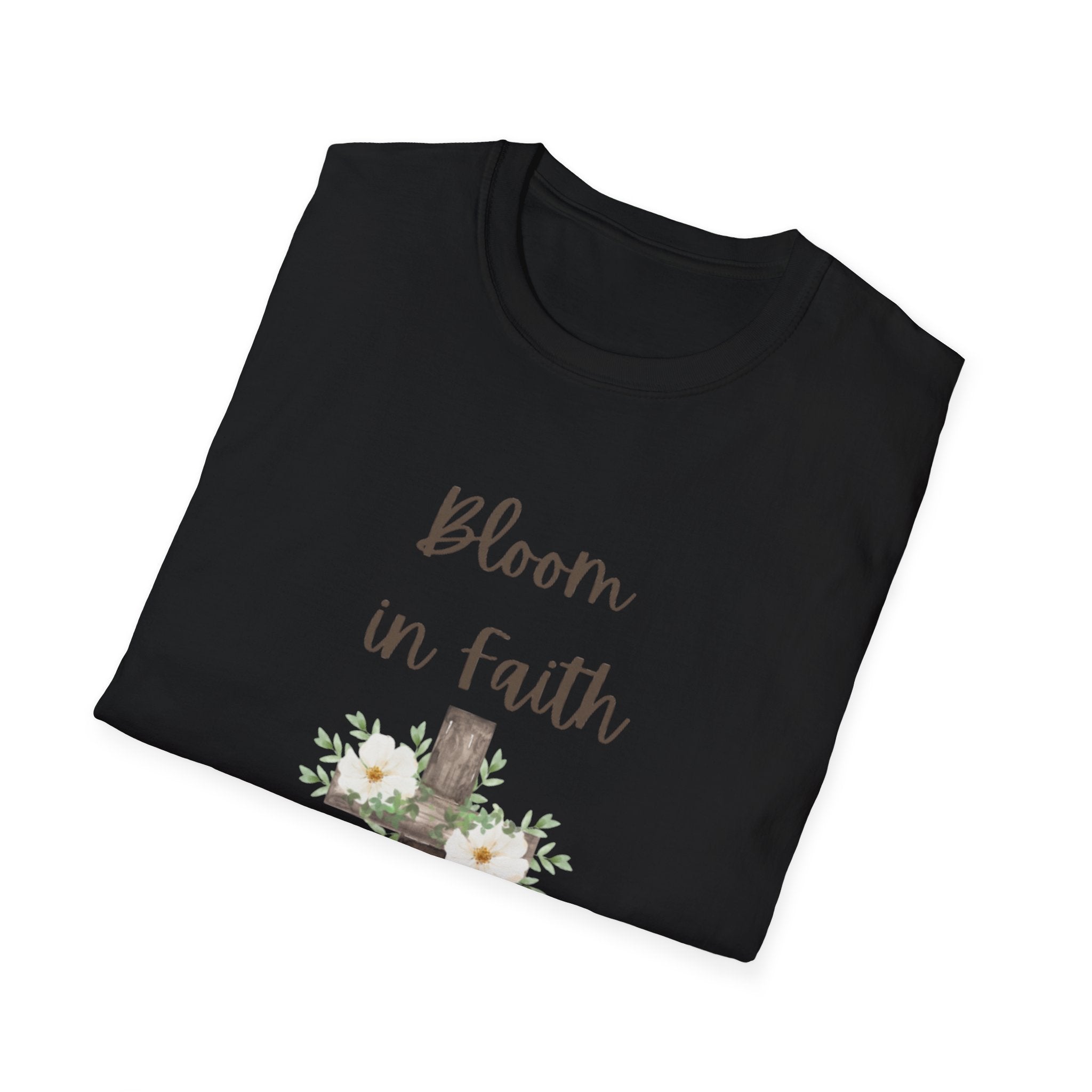 Bloom in Faith Floral Cross T-Shirt