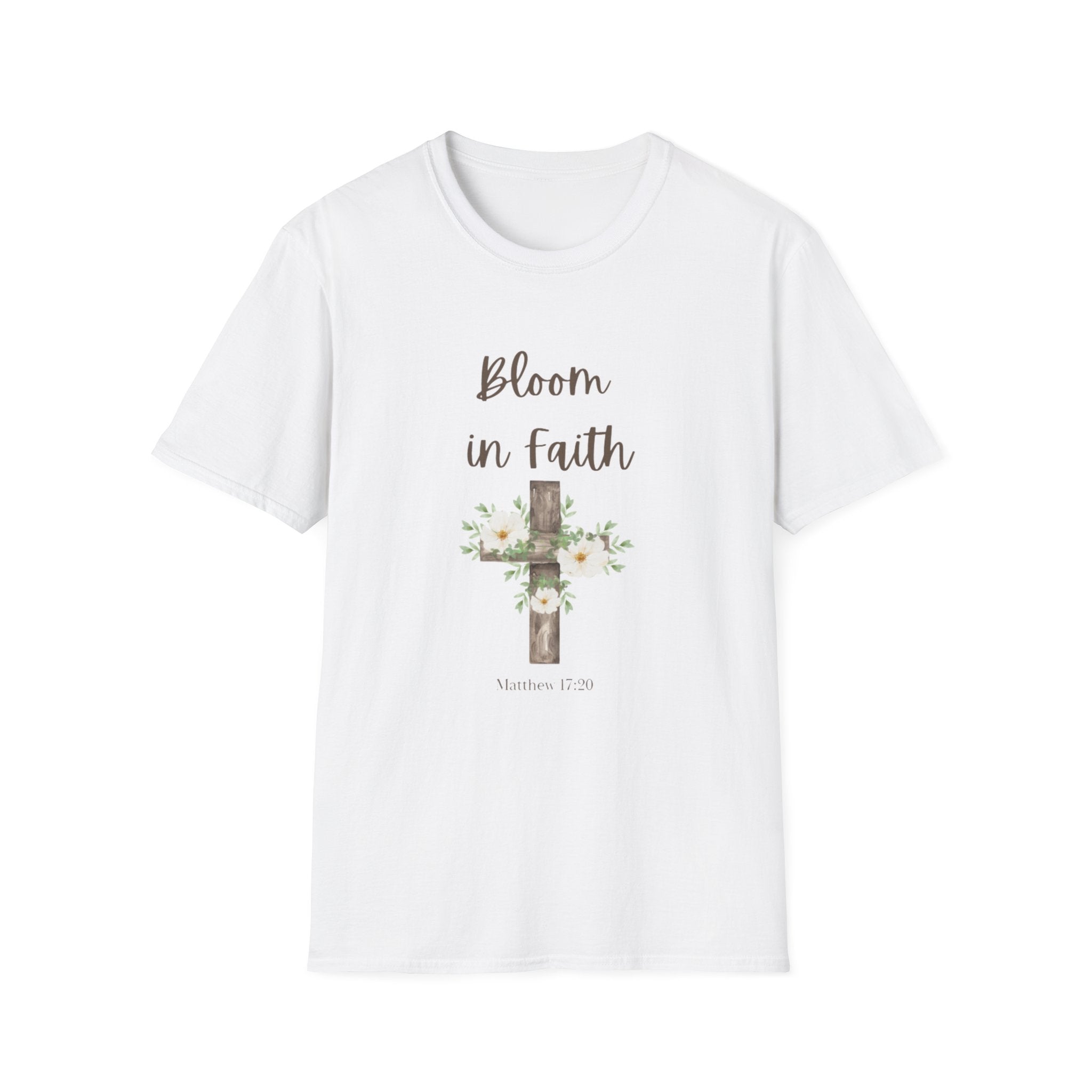 Bloom in Faith Floral Cross T-Shirt