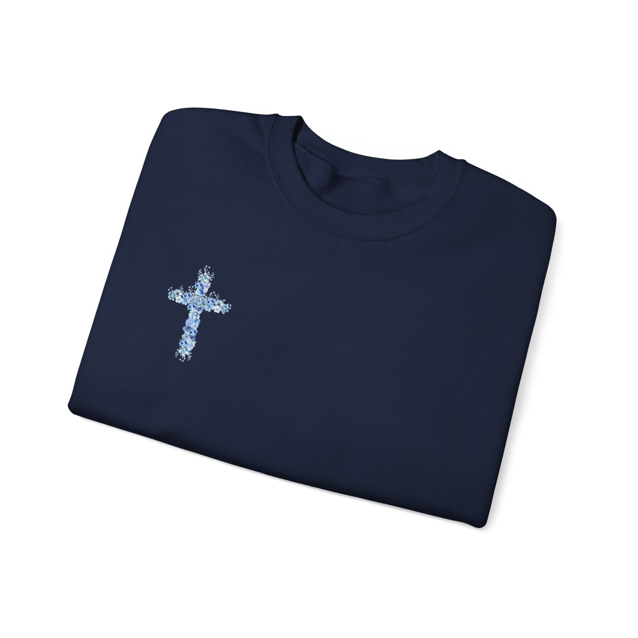 Blue Floral Cross Sweatshirt