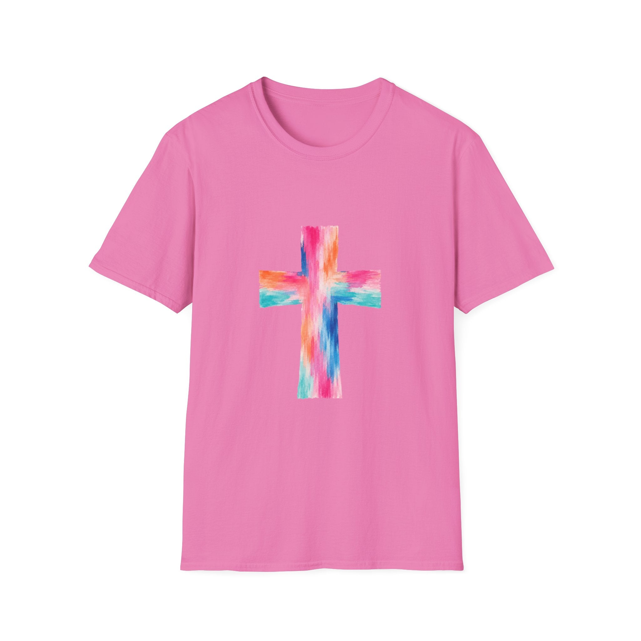 Watercolor Cross T-Shirt — Colorful Christian Faith Tee