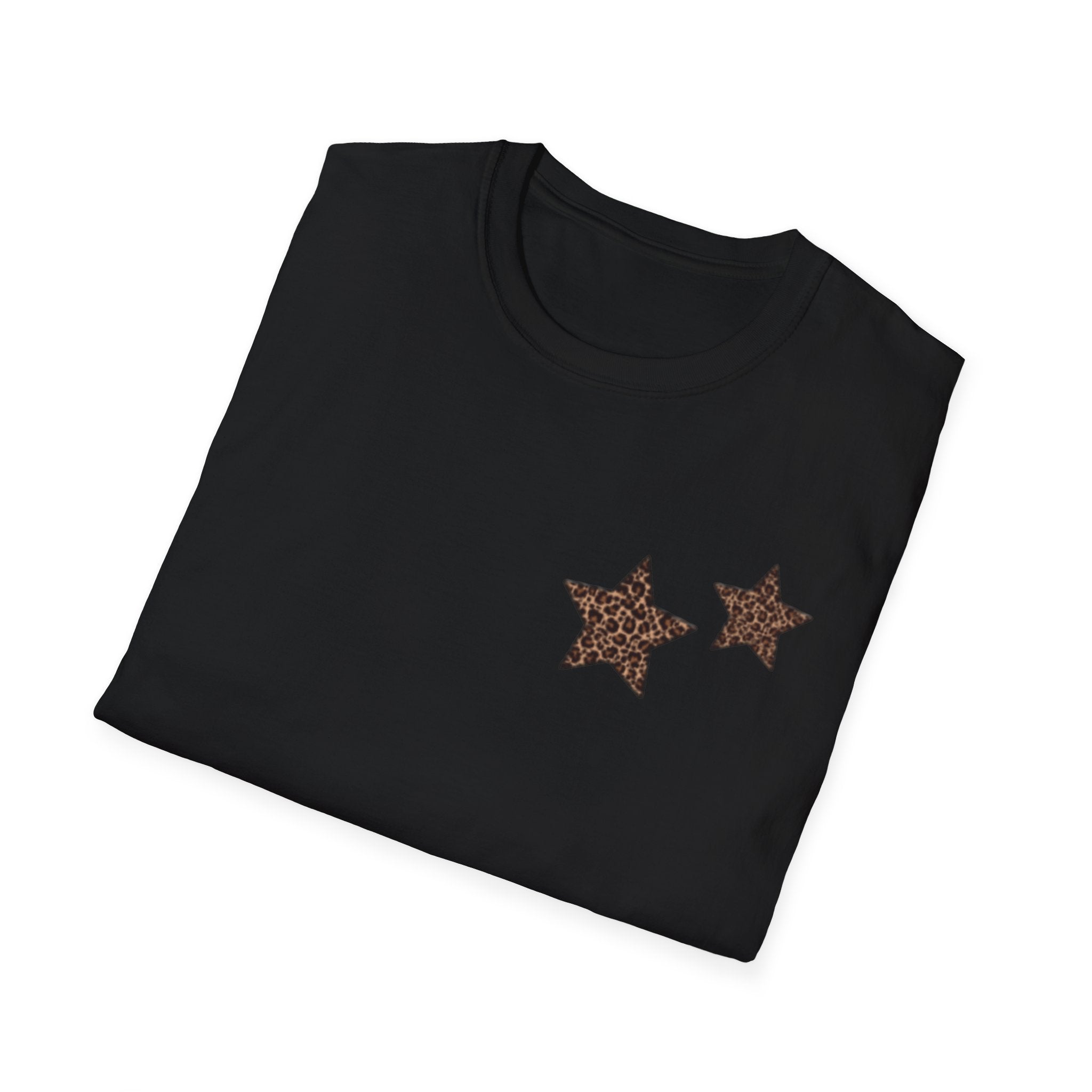 Leopard Star T‑Shirt — Animal Print Stars Graphic Tee