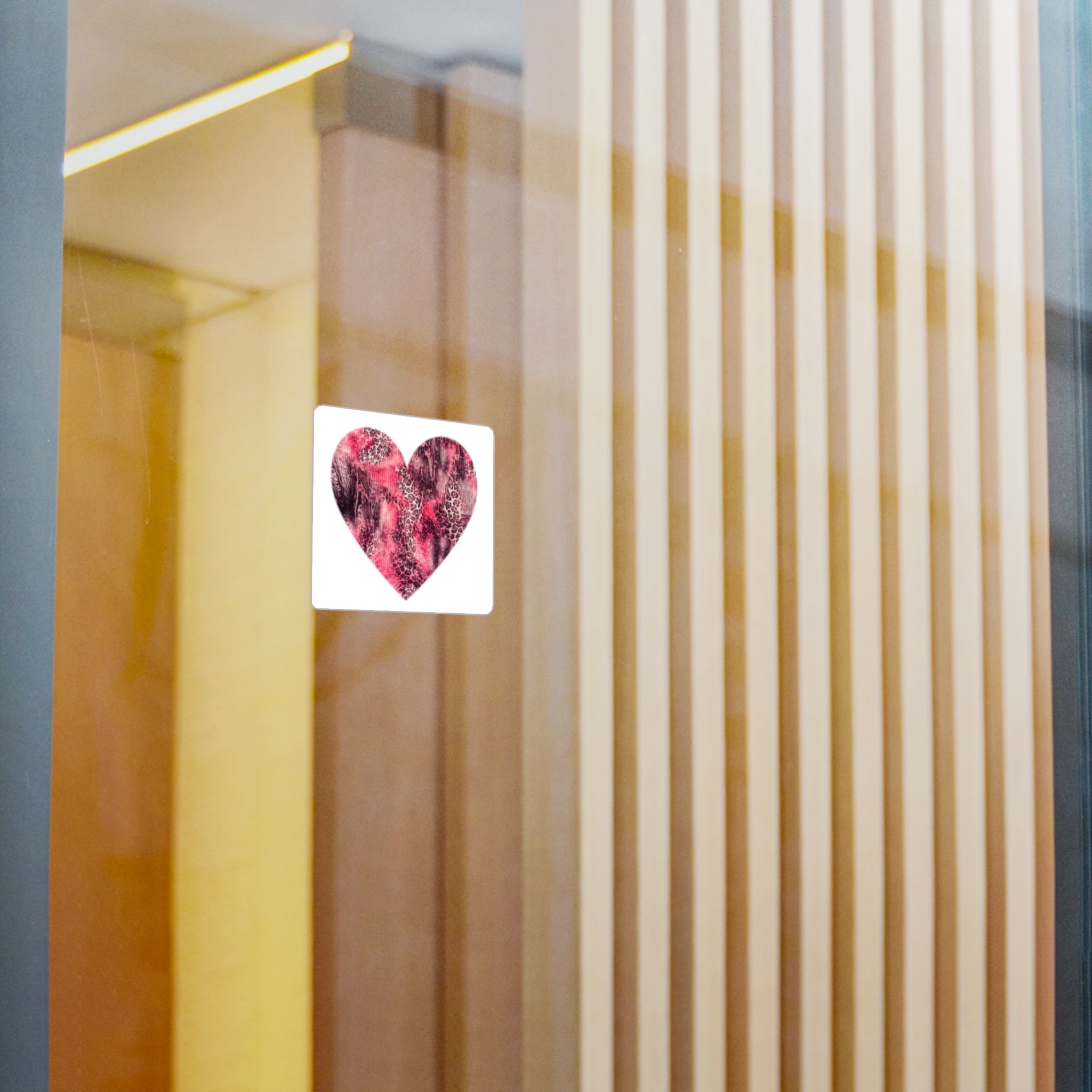 Pink Leopard Heart Vinyl Decal