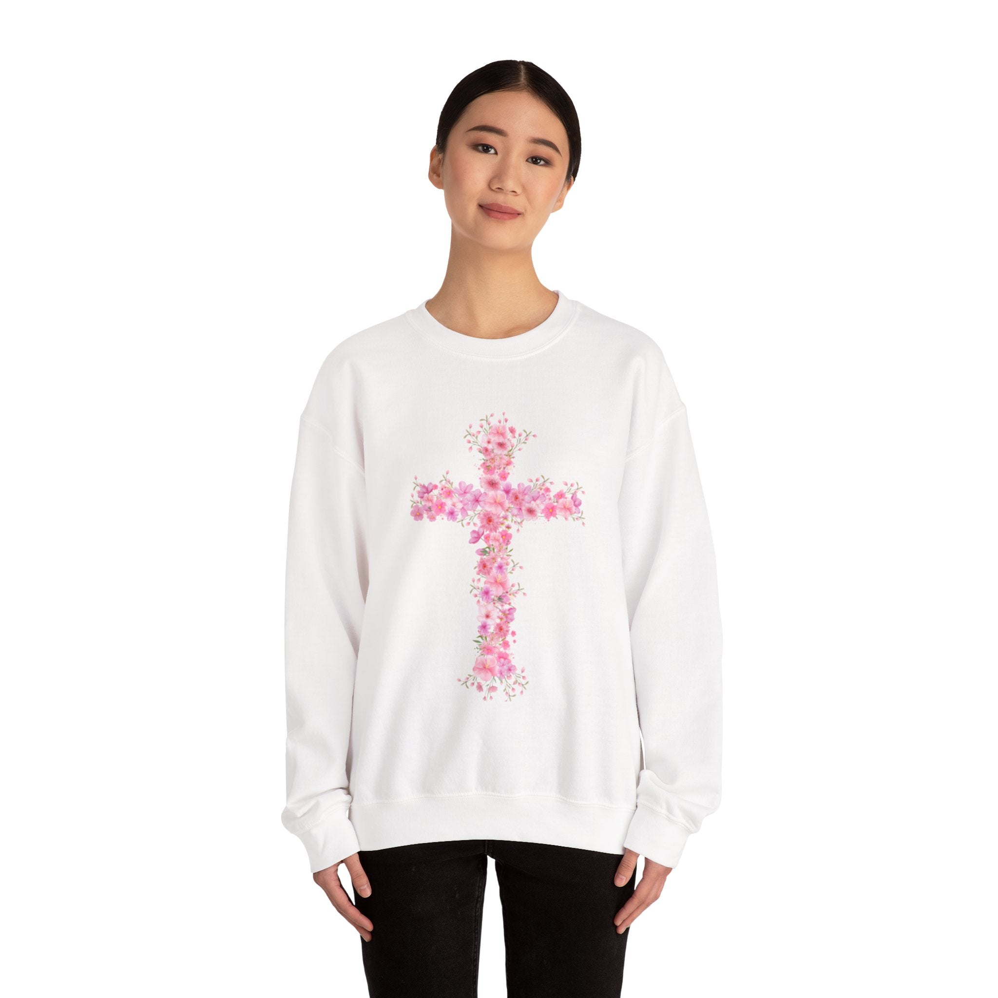 Flower Cross Crewneck Sweatshirt