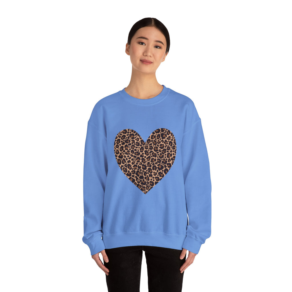 Leopard Heart Crewneck Sweatshirt