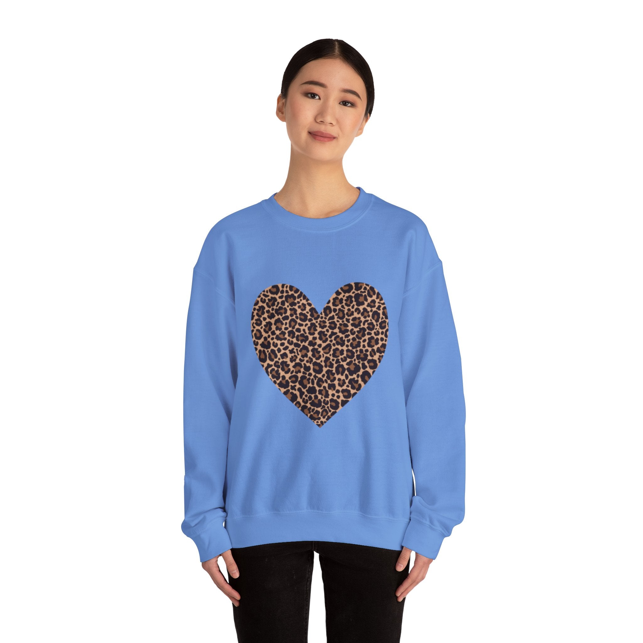 Leopard Heart Crewneck Sweatshirt