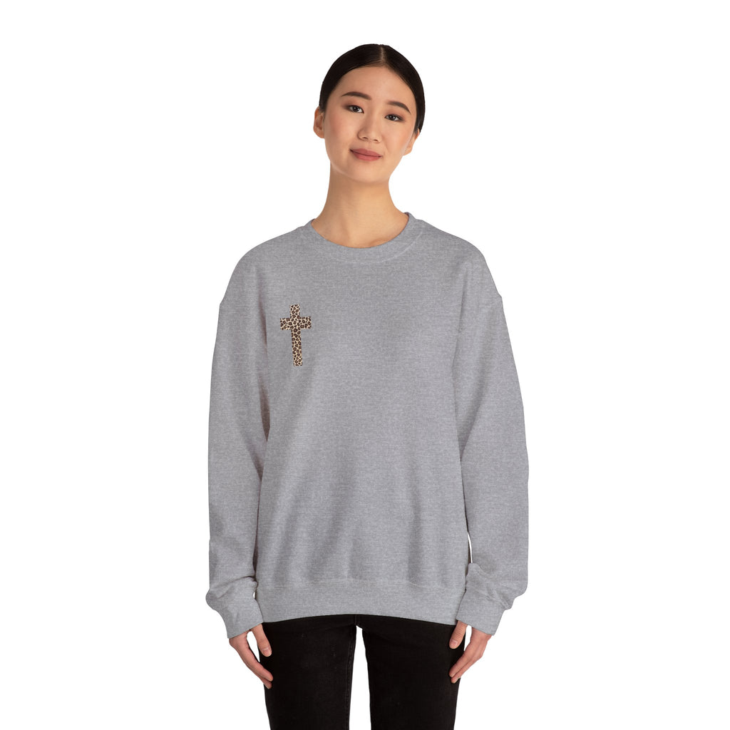 Leopard Cross Crewneck Sweatshirt