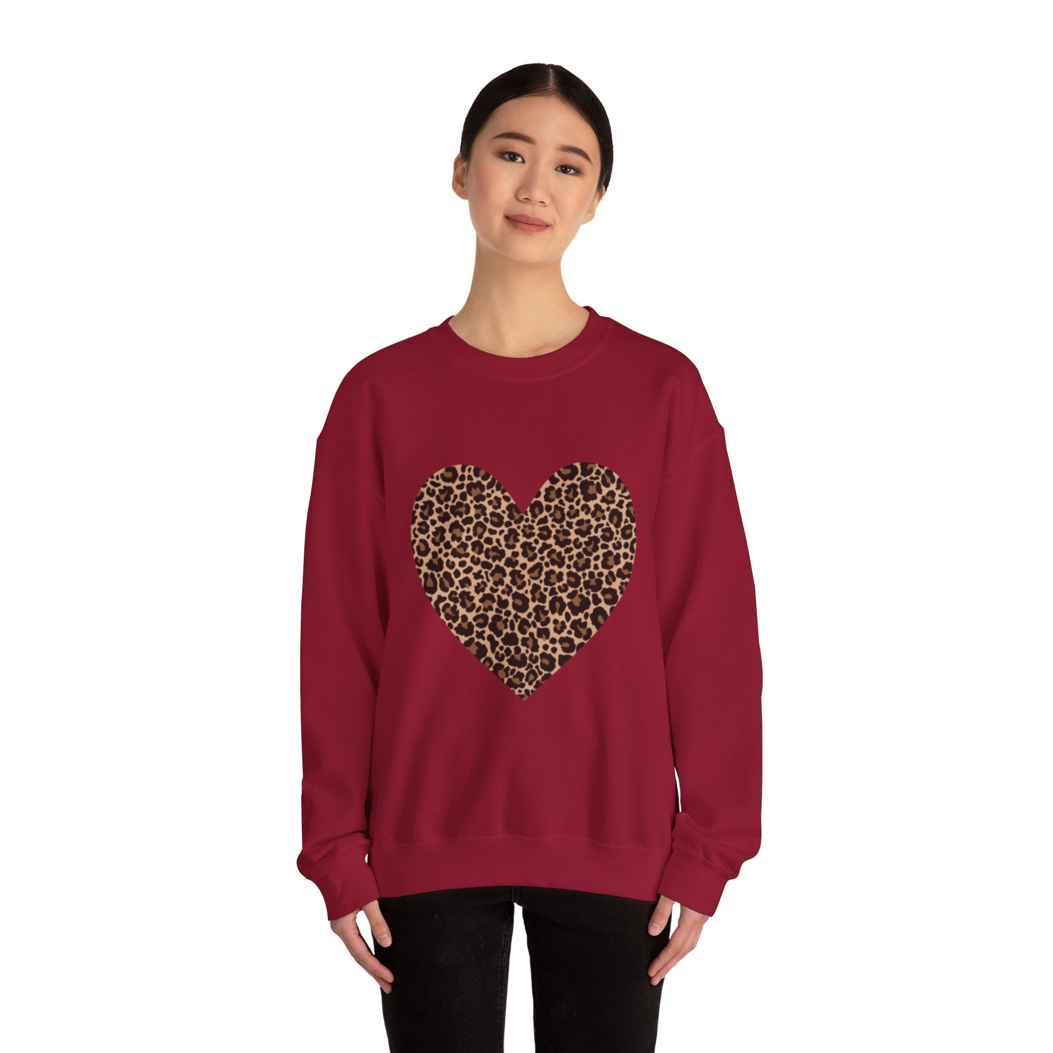 Leopard Heart Crewneck Sweatshirt