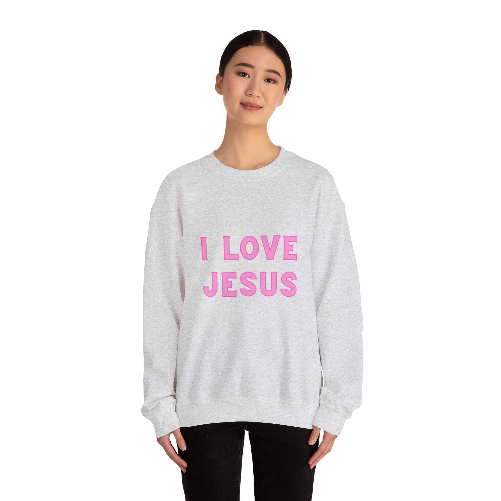 I Love Jesus Pink Crewneck Sweatshirt