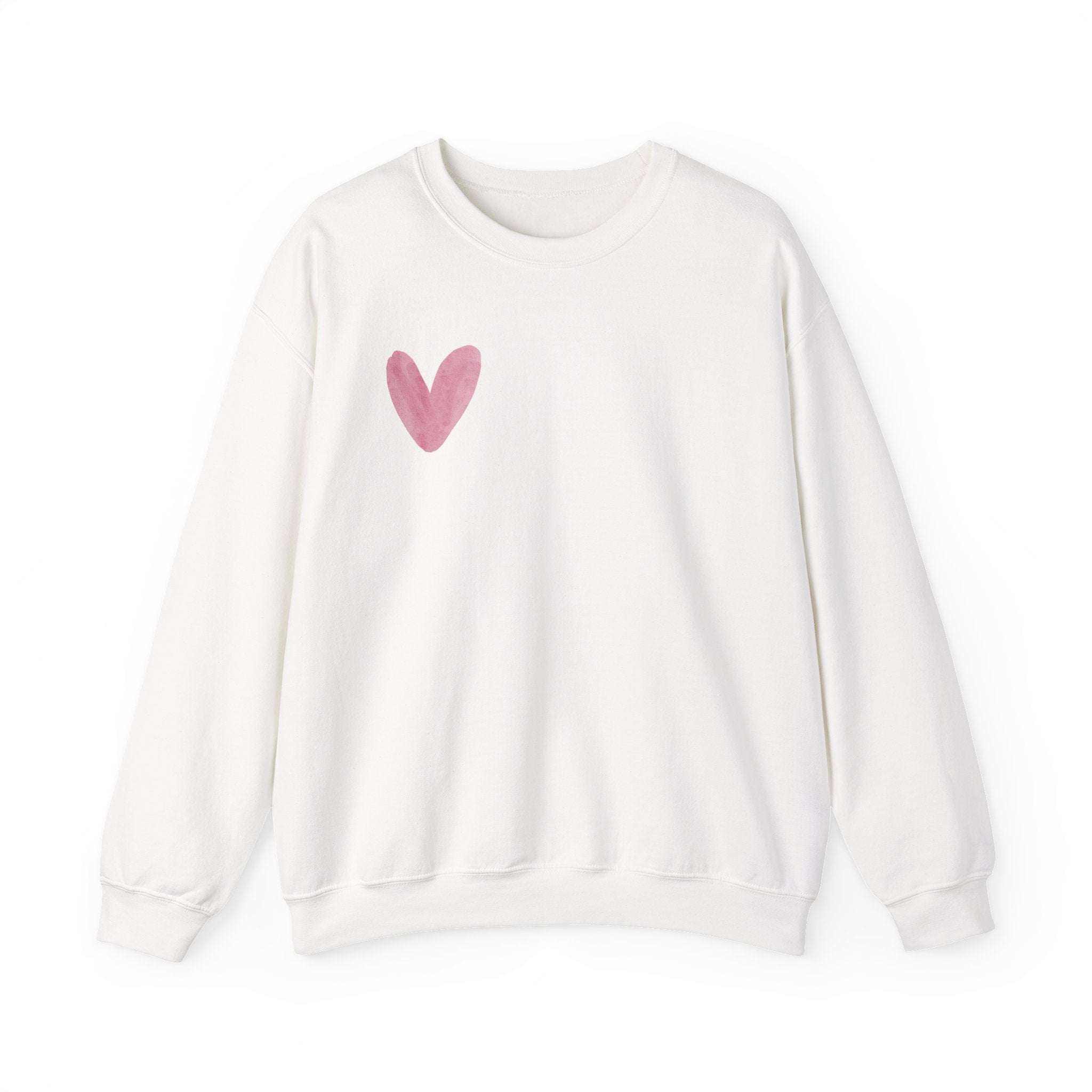 Pink Watercolor Heart Crewneck Sweatshirt