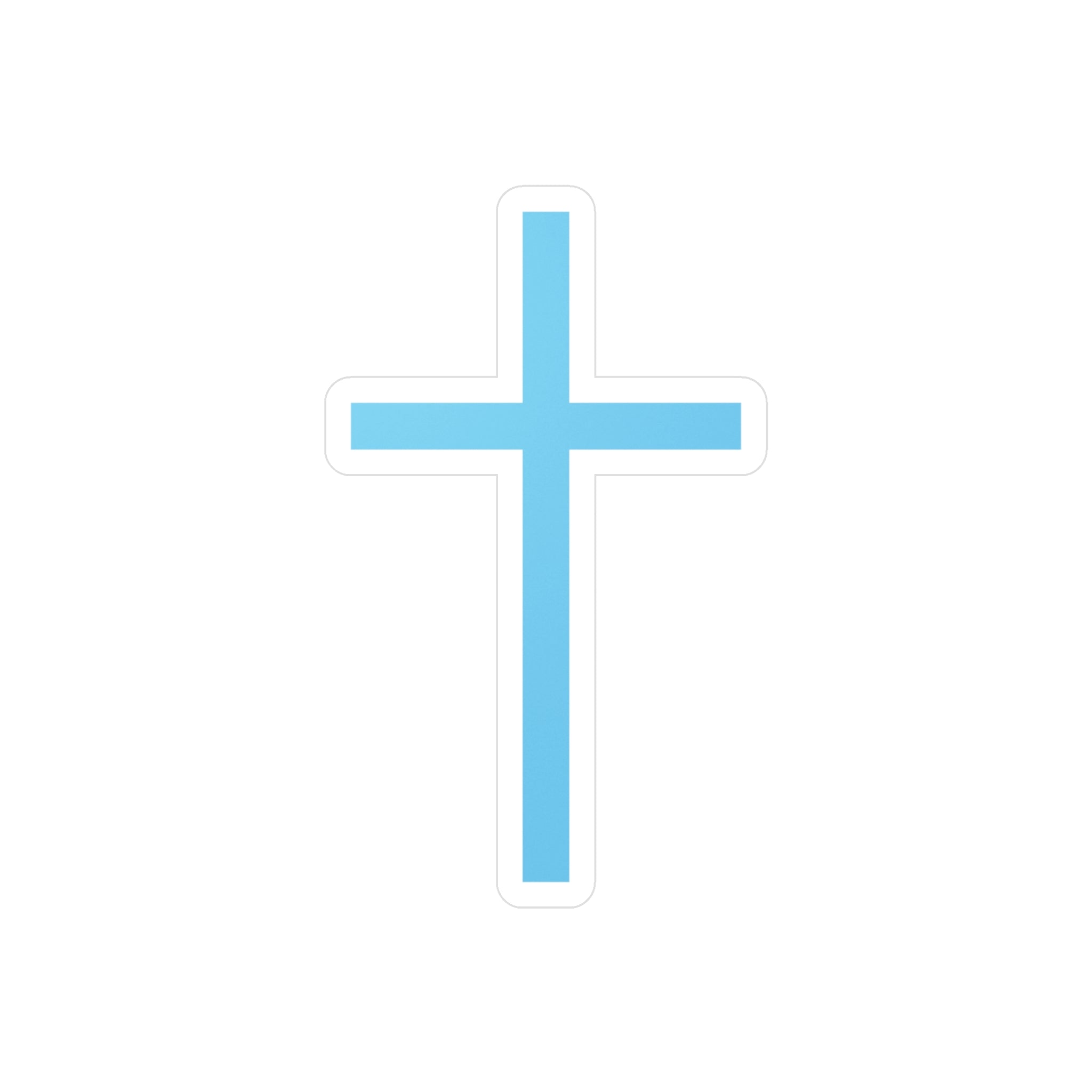 Cross Vinyl Sticker — Blue Christian Cross