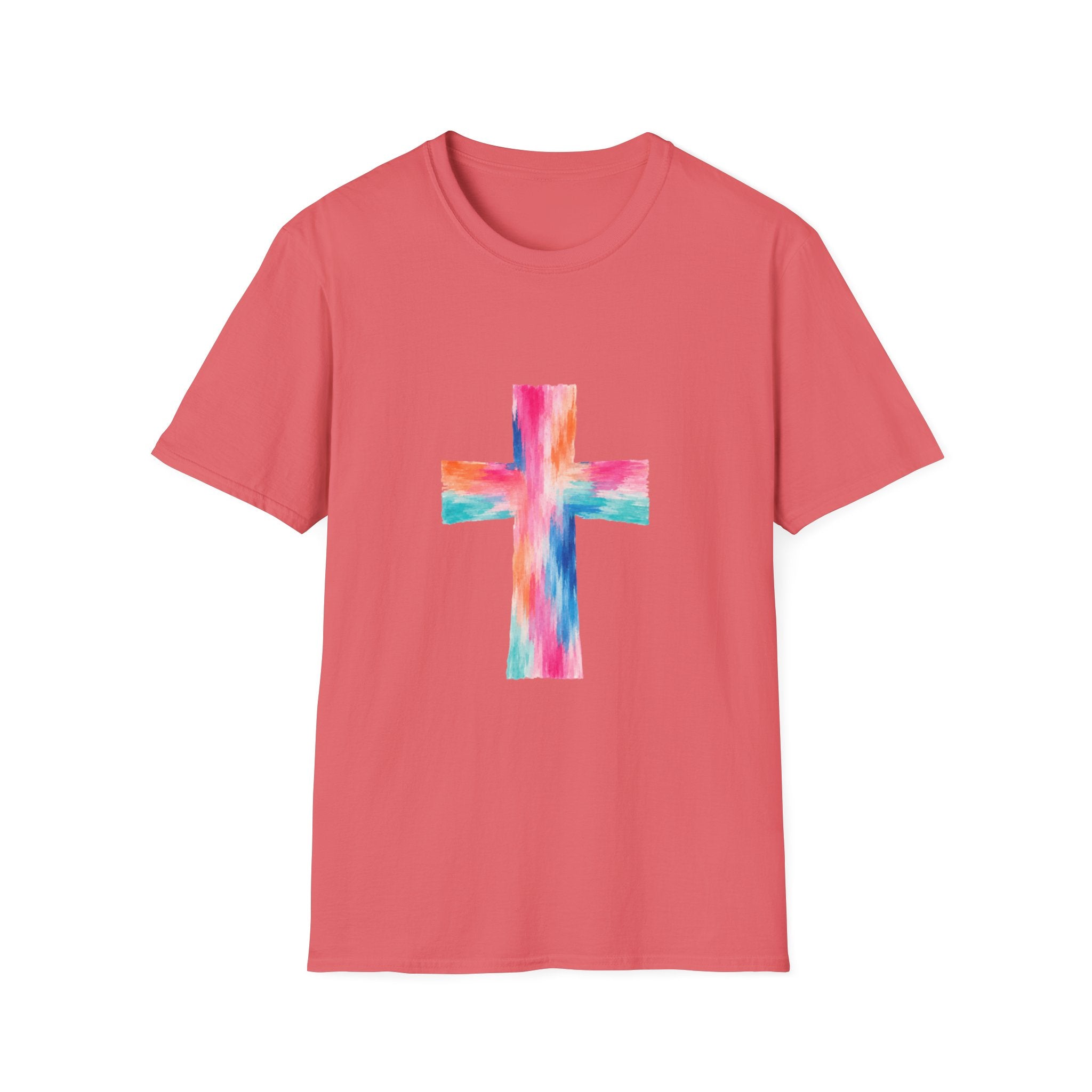 Watercolor Cross T-Shirt — Colorful Christian Faith Tee