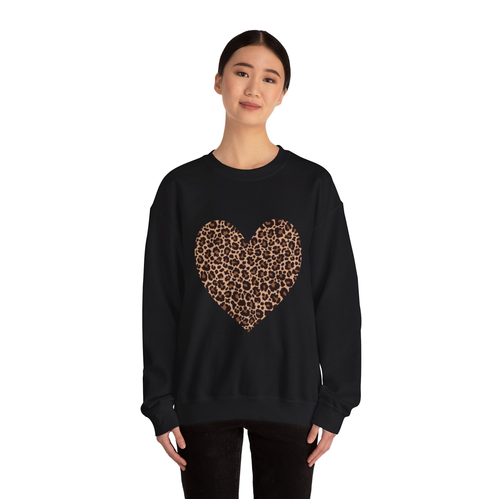 Leopard Heart Crewneck Sweatshirt