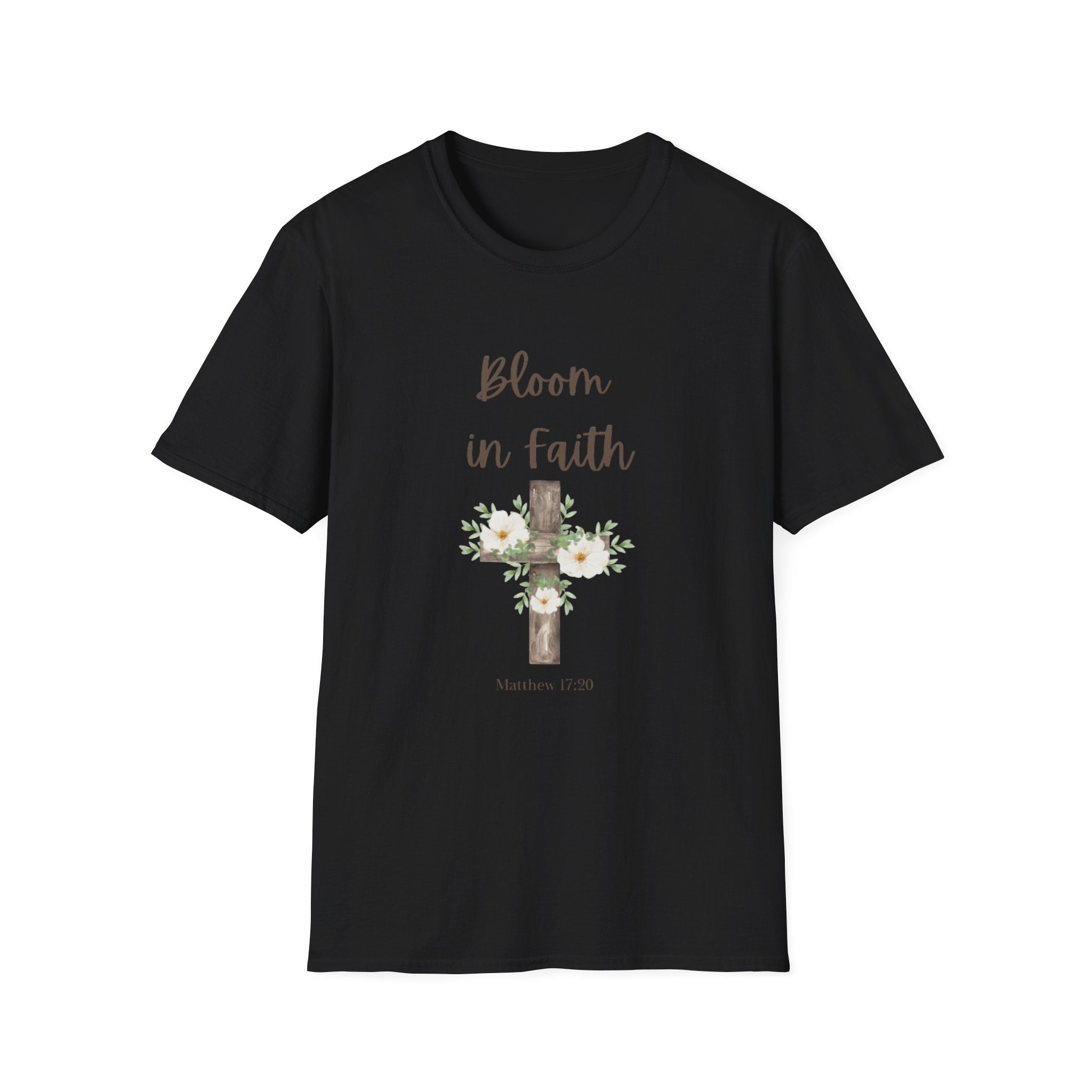 Bloom in Faith Floral Cross T-Shirt