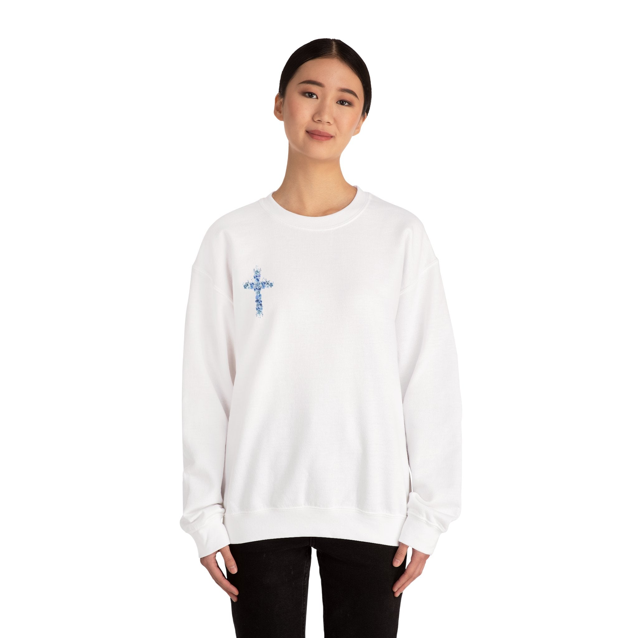 Blue Floral Cross Sweatshirt