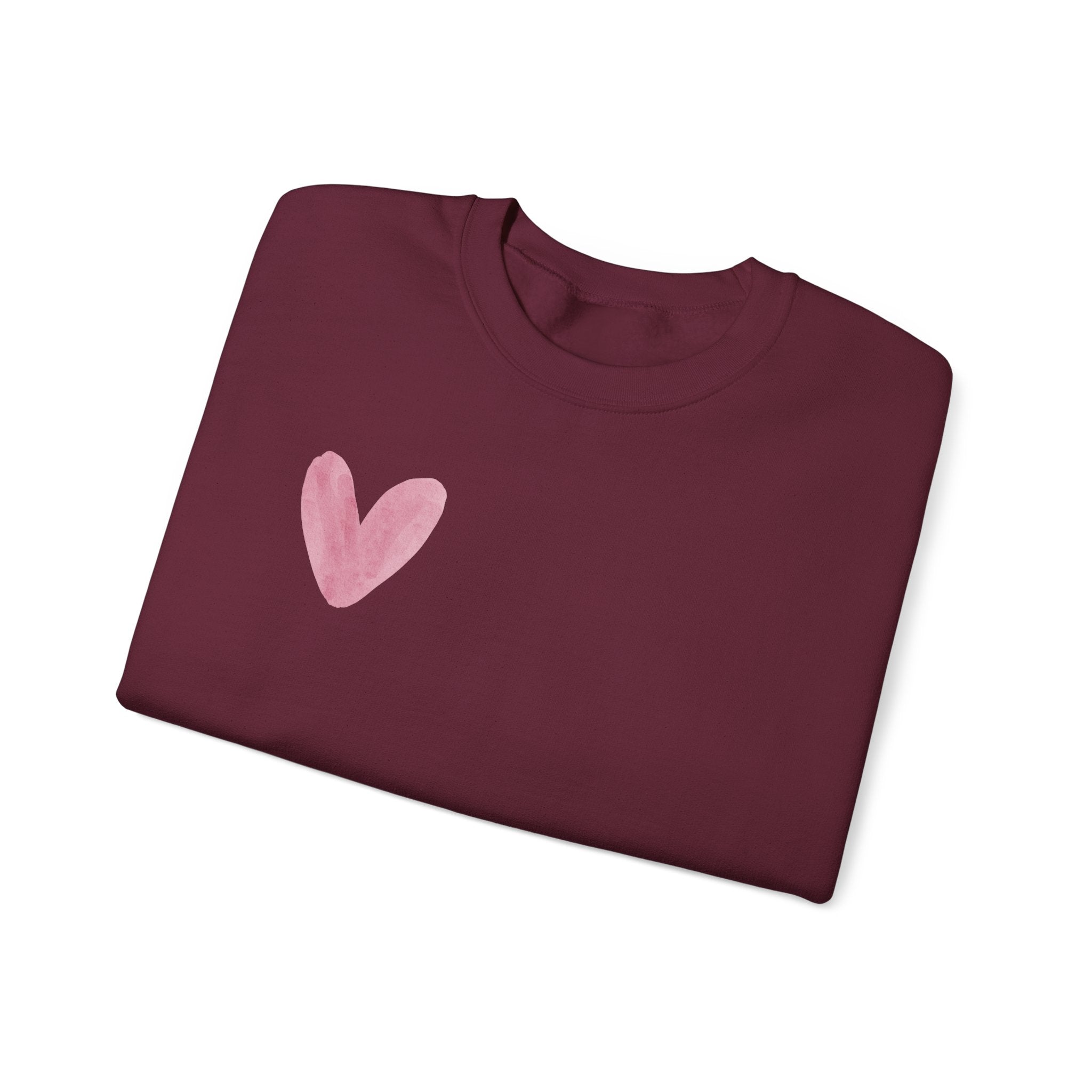 Pink Watercolor Heart Crewneck Sweatshirt