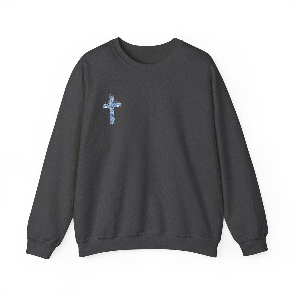 Blue Floral Cross Sweatshirt