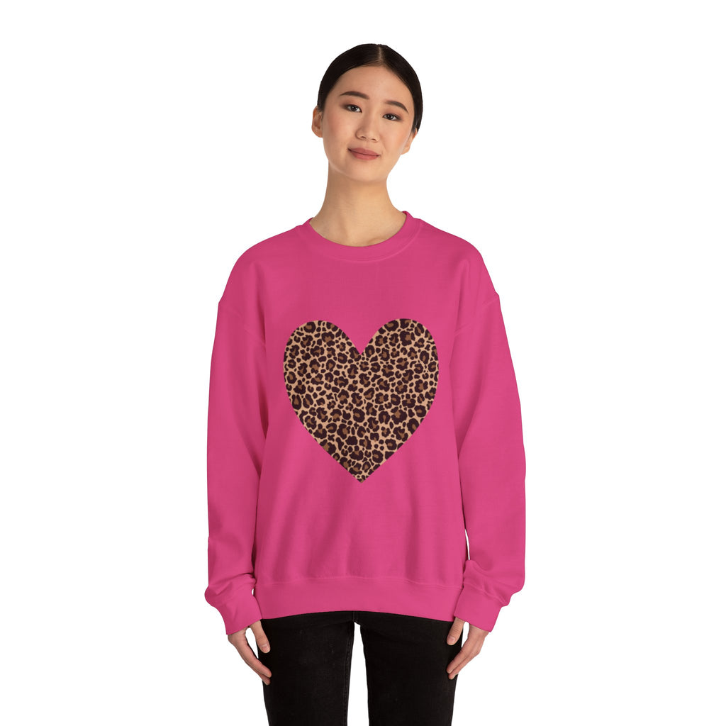 Leopard Heart Crewneck Sweatshirt
