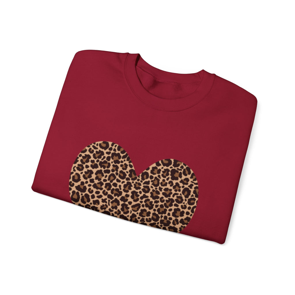 Leopard Heart Crewneck Sweatshirt