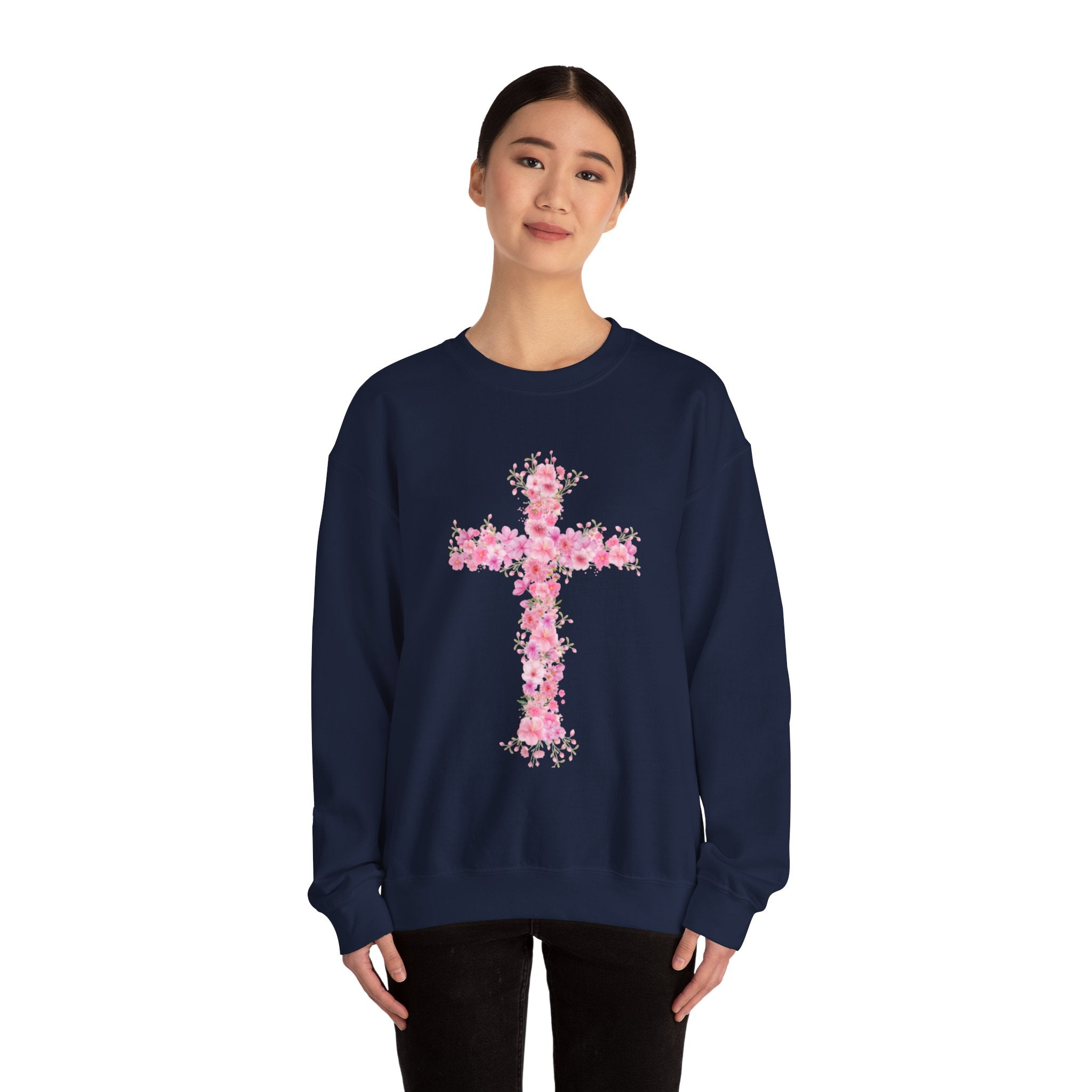 Flower Cross Crewneck Sweatshirt