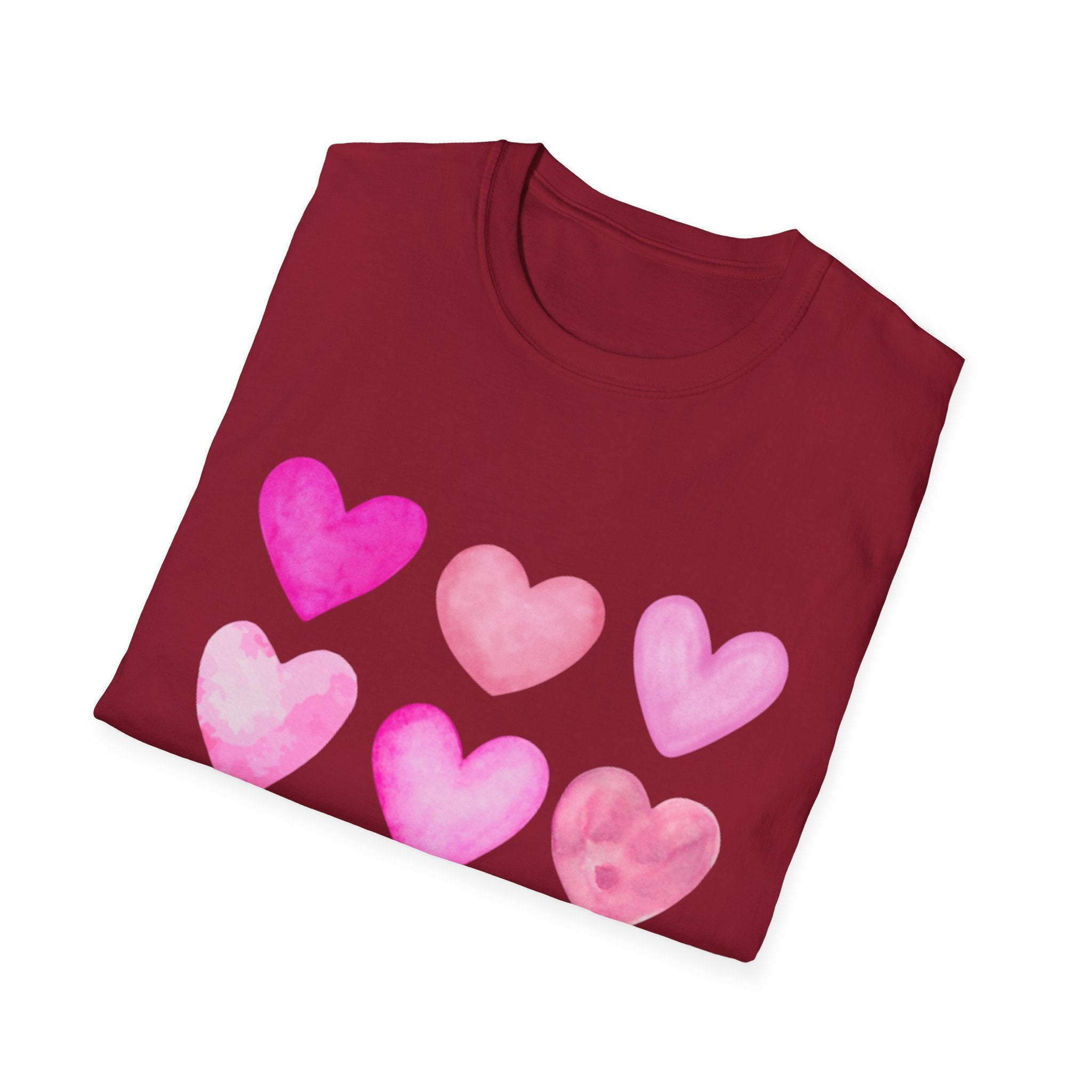 Pink Watercolor Hearts T-Shirt