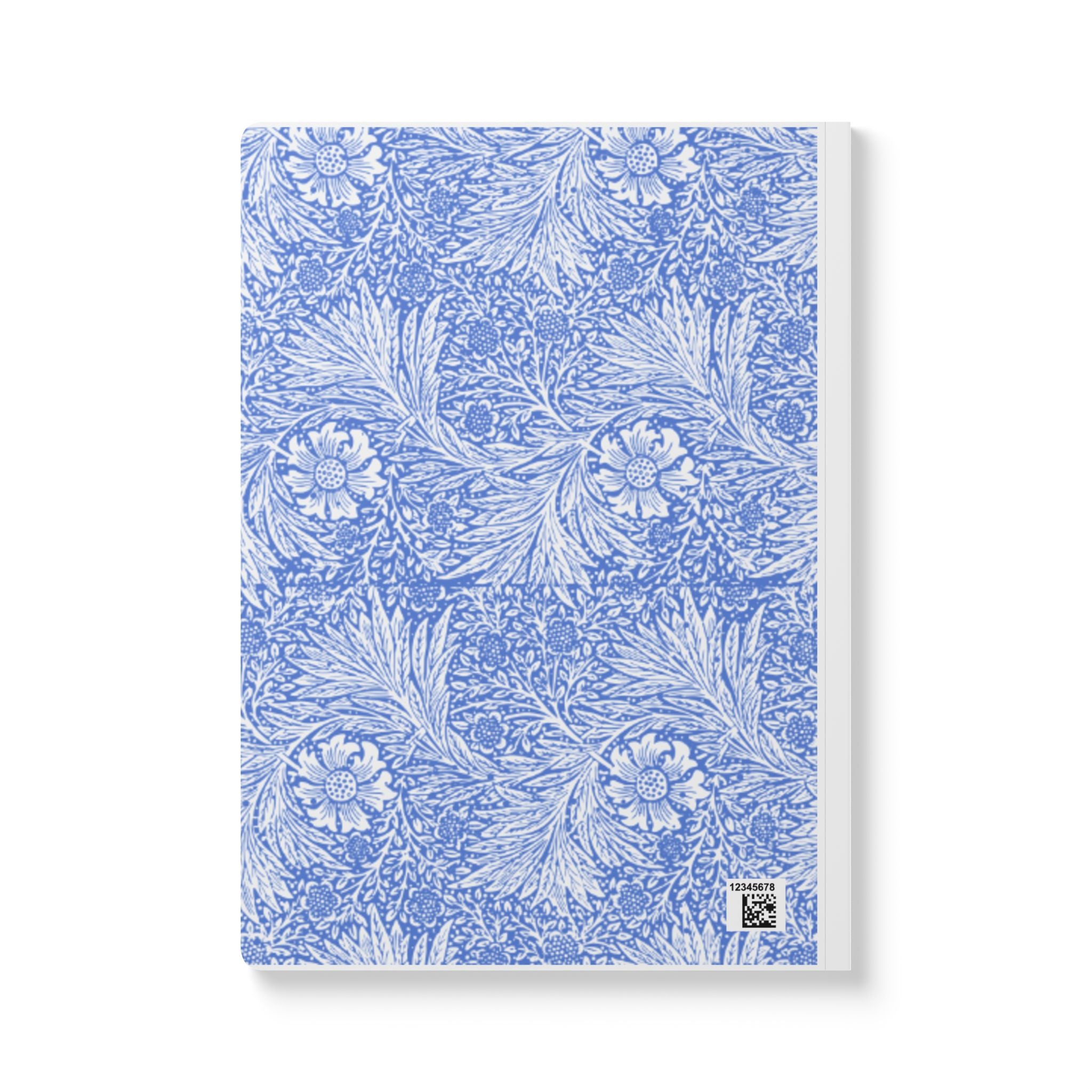 Blue Floral Notebook — Softcover Journal with 'Notebook' Cover