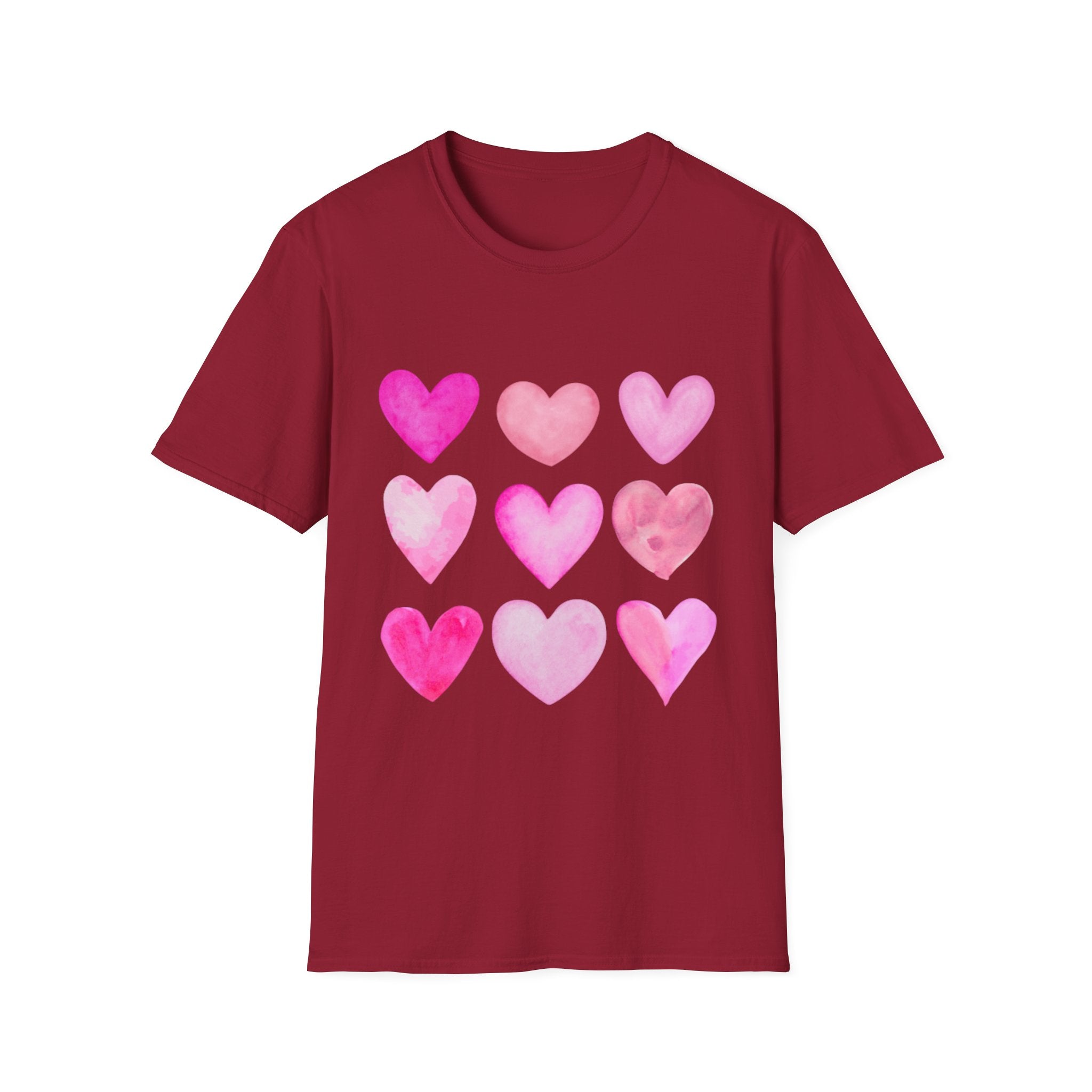 Pink Watercolor Hearts T-Shirt