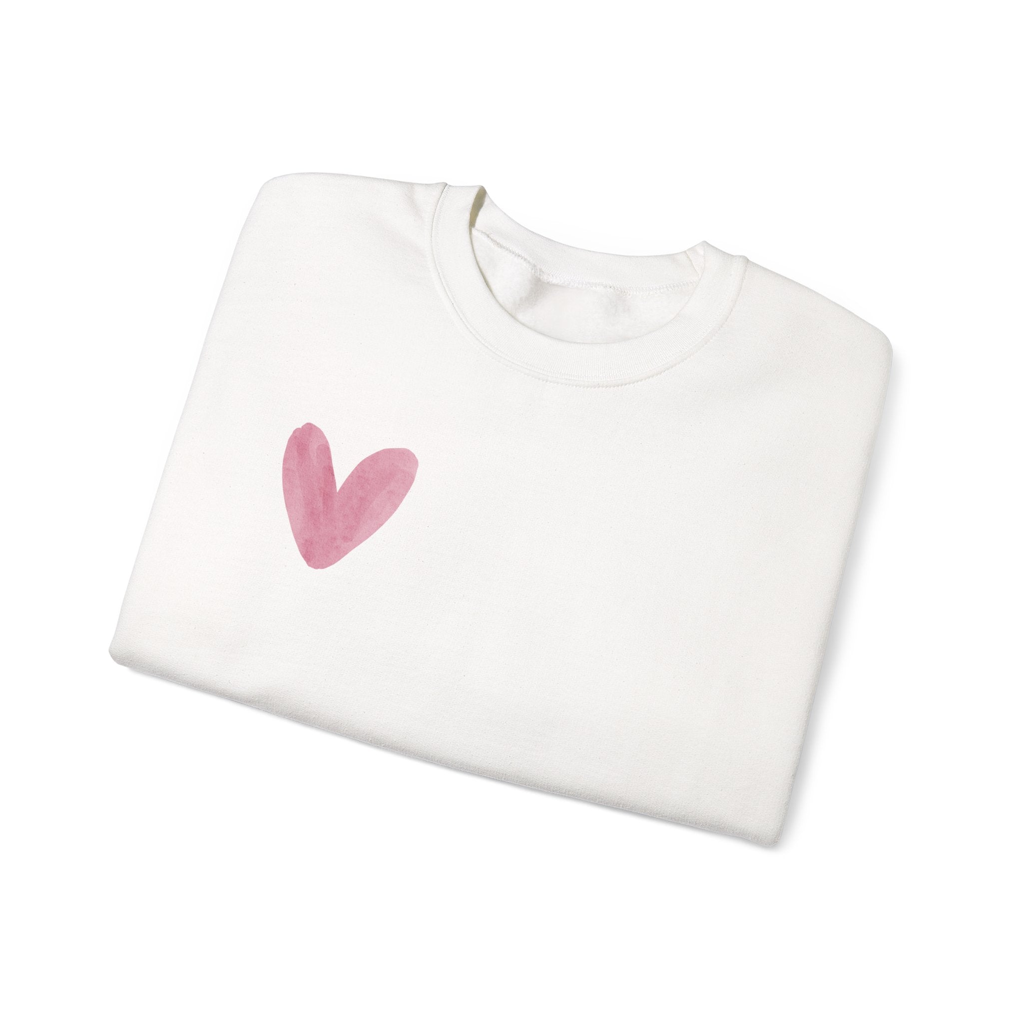 Pink Watercolor Heart Crewneck Sweatshirt