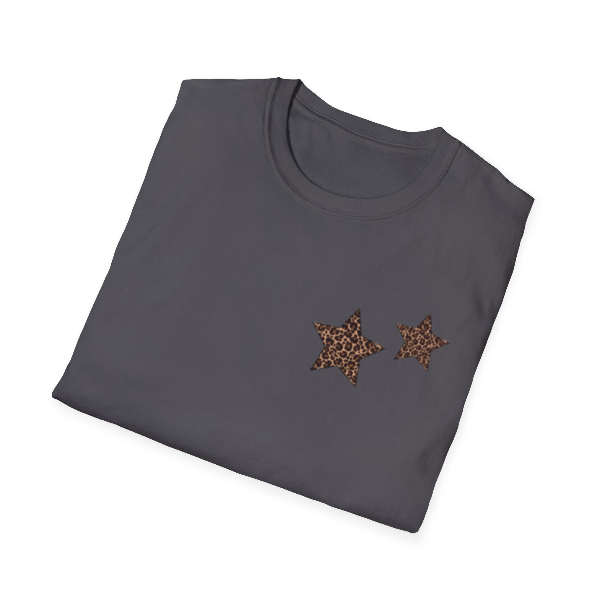 Leopard Star T‑Shirt — Animal Print Stars Graphic Tee