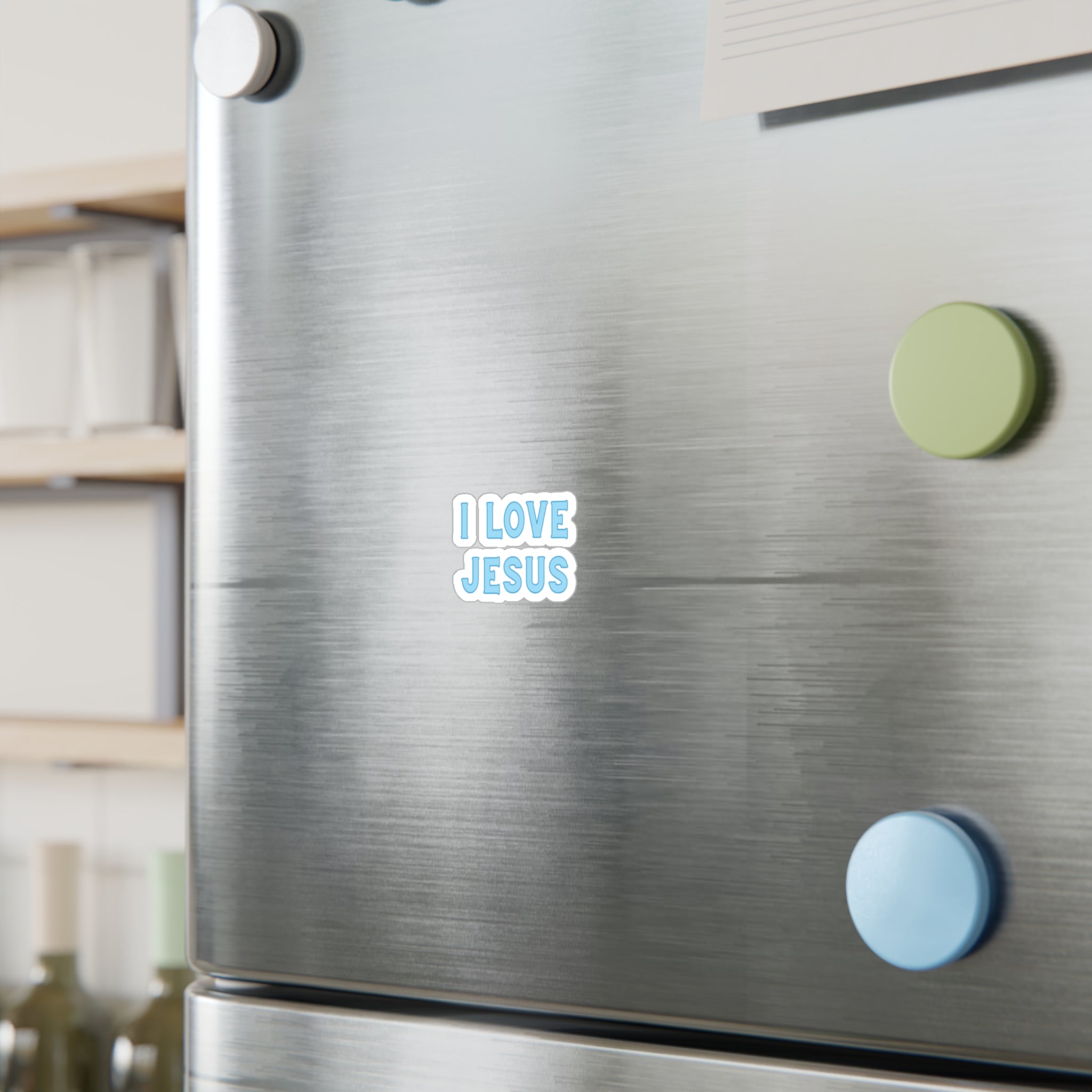 I Love Jesus Blue Sticker