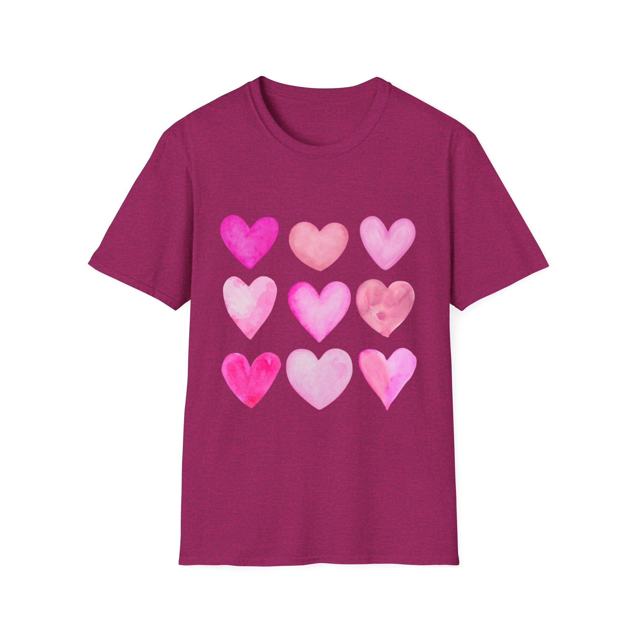 Pink Watercolor Hearts T-Shirt