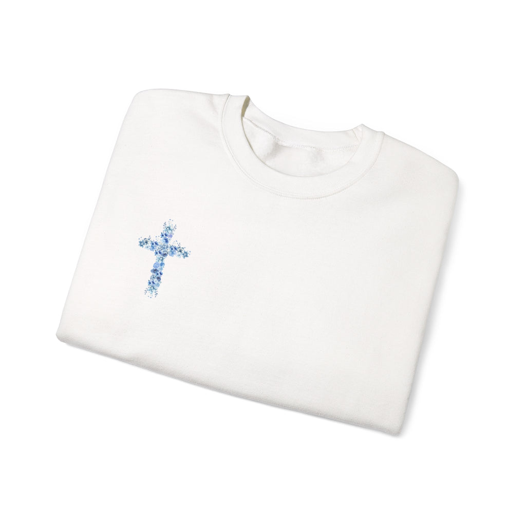 Blue Floral Cross Sweatshirt