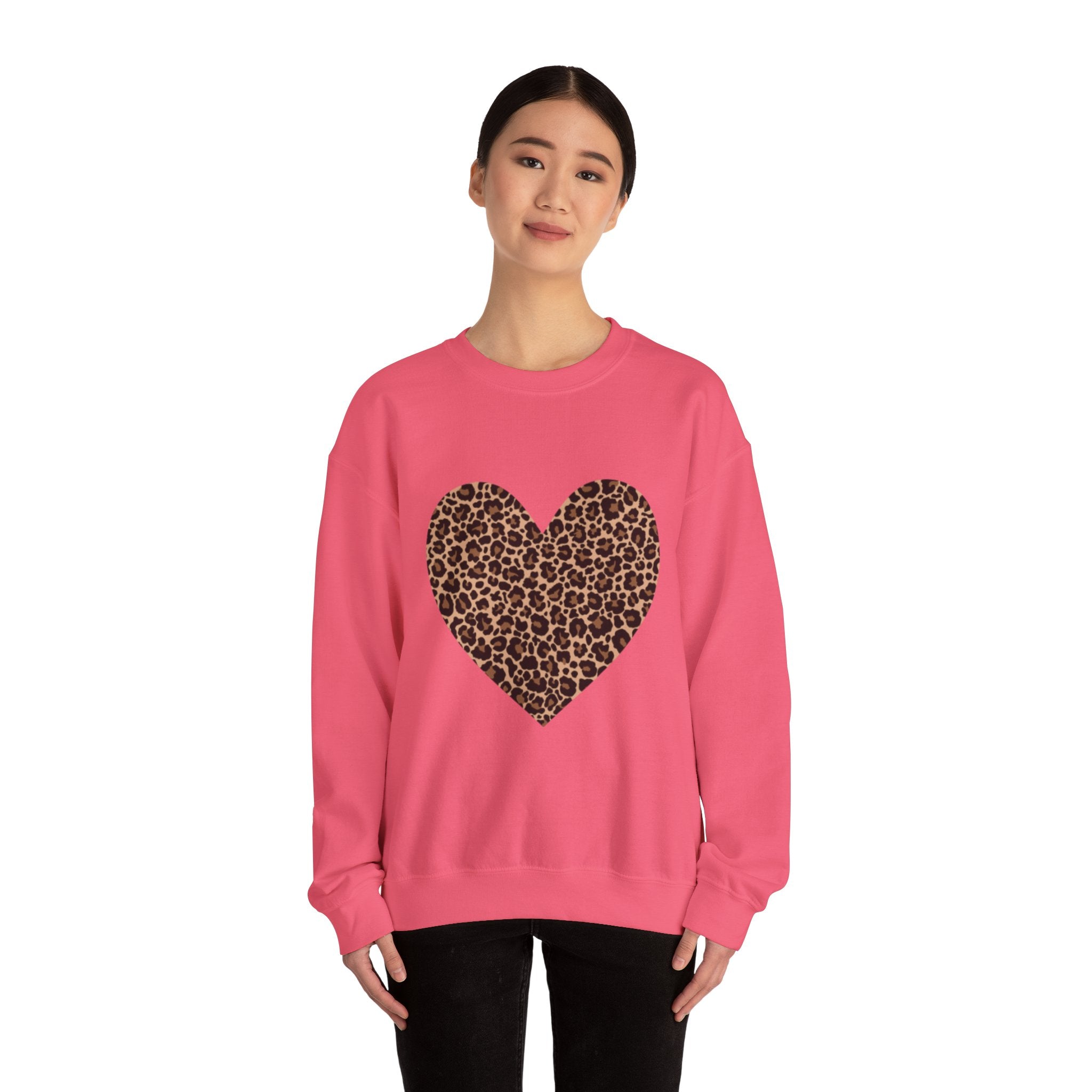 Leopard Heart Crewneck Sweatshirt