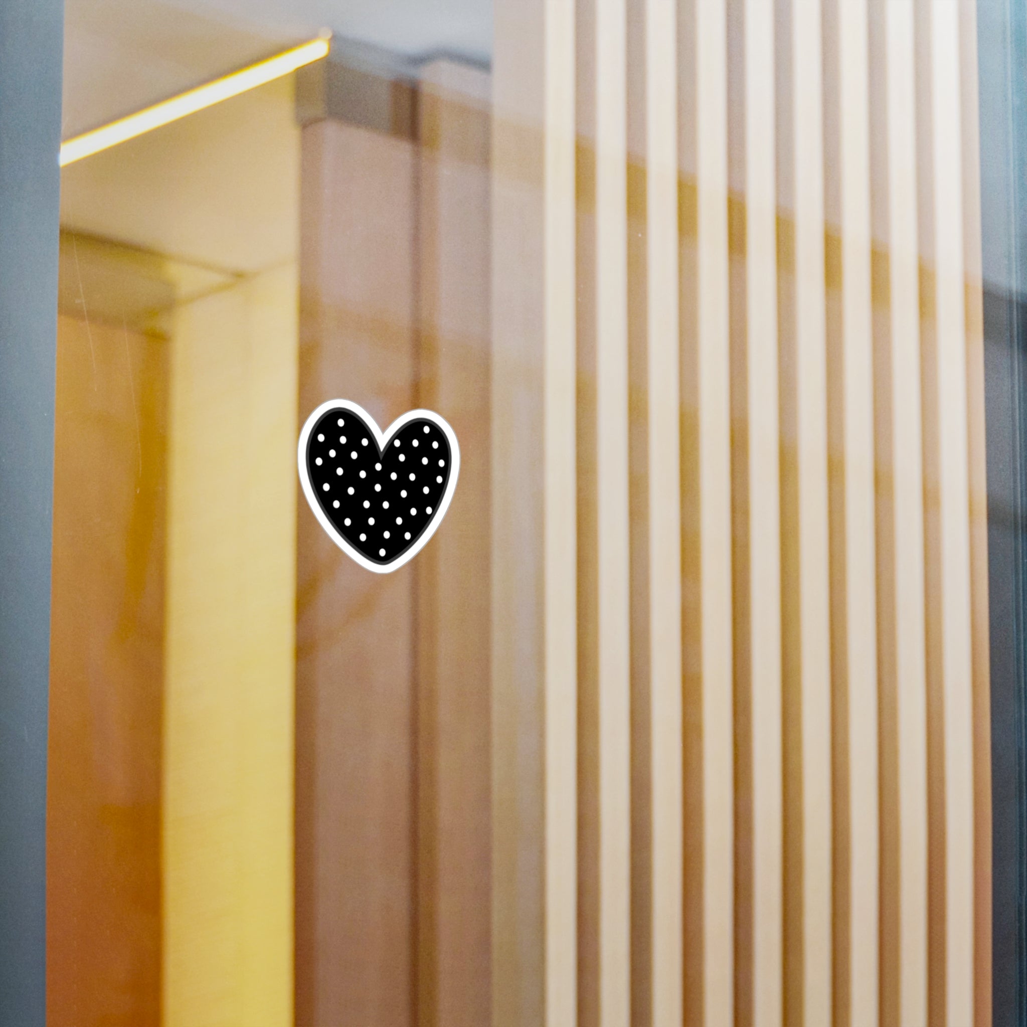 Black Polka Dot Heart Sticker